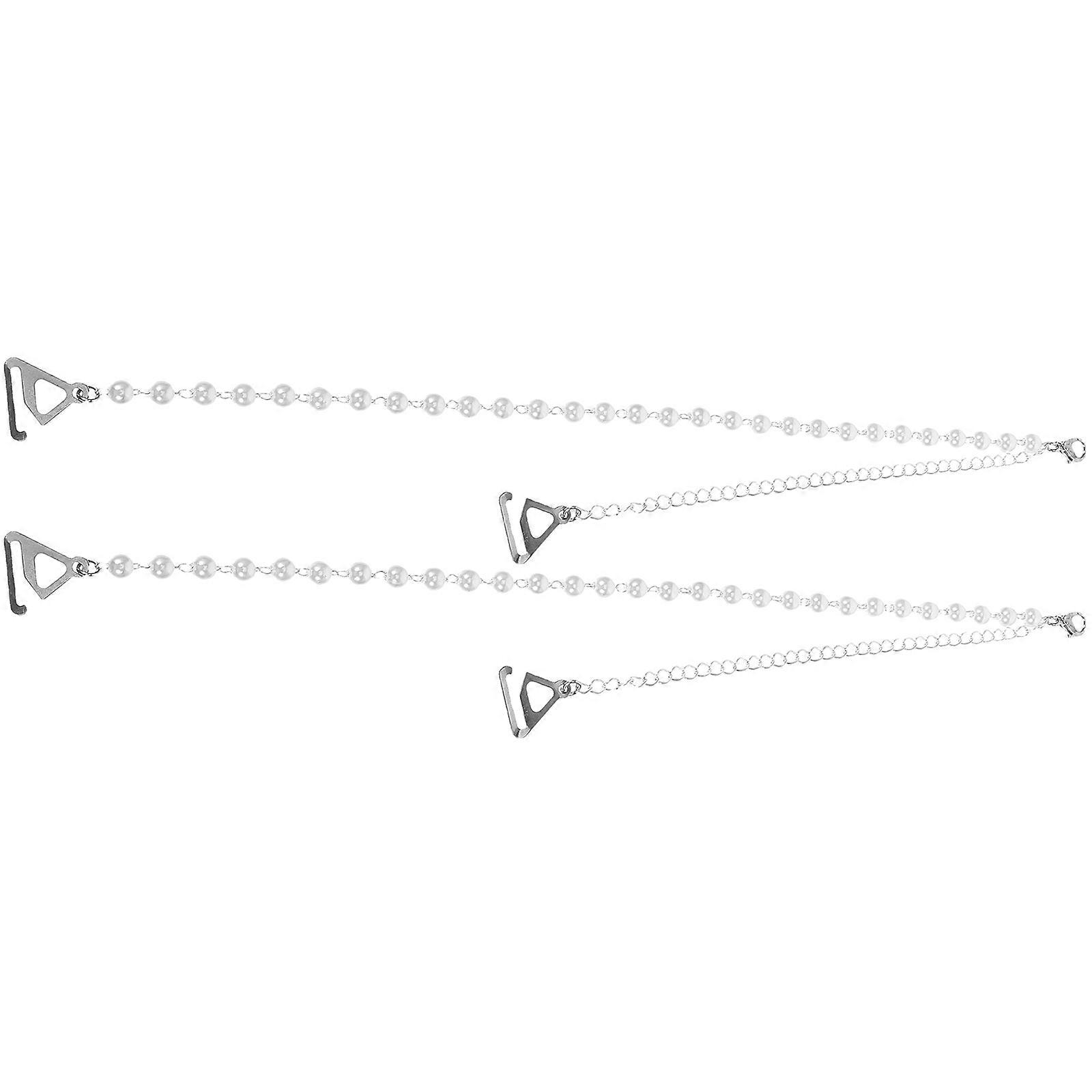 2pcs Pearl Adorned Metal Shoulder Straps for Dresses – Lightweight & Elegant Design for Special Occasions
