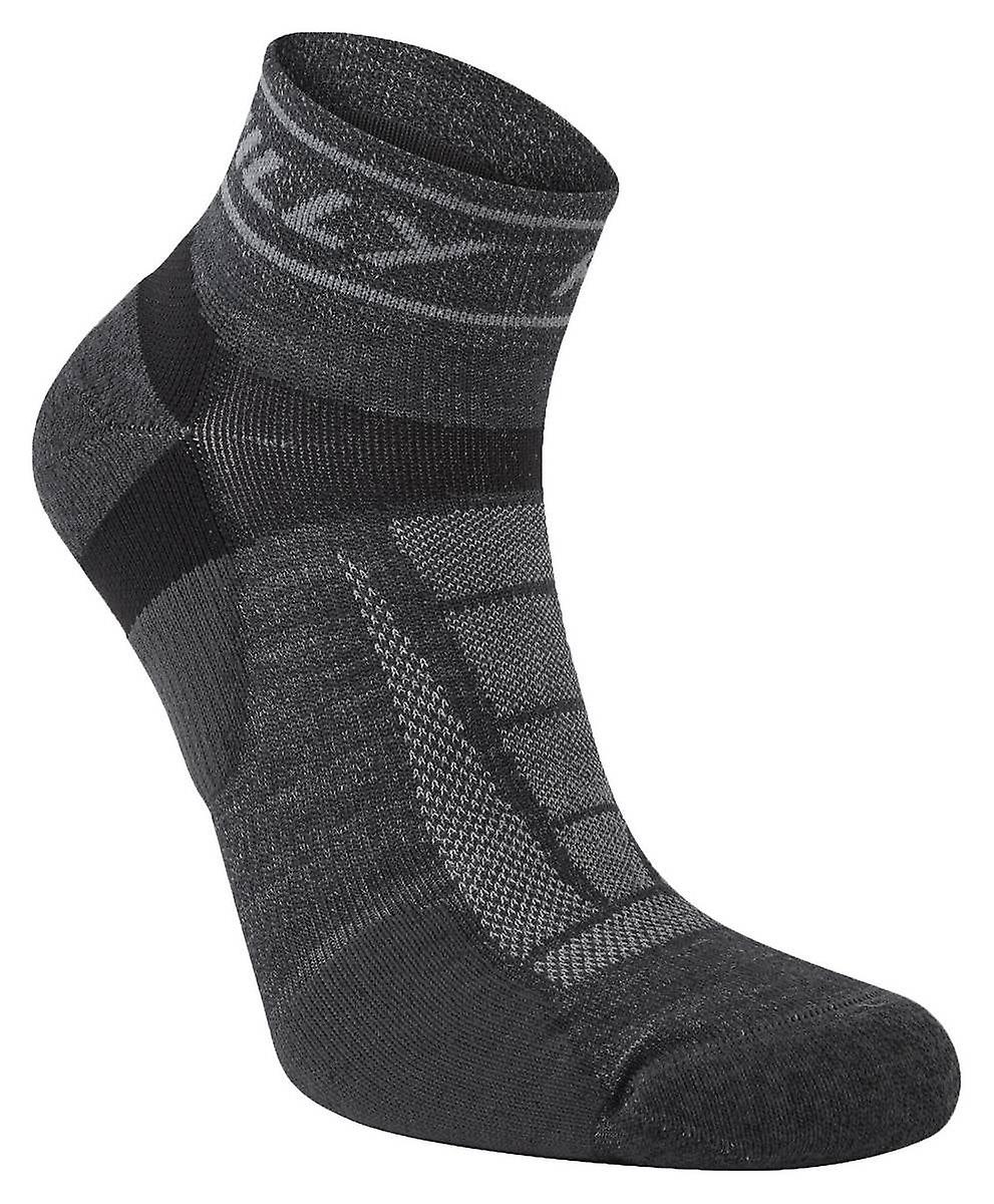 Hilly Trail Quarter Med Socks - Charcoal/Black