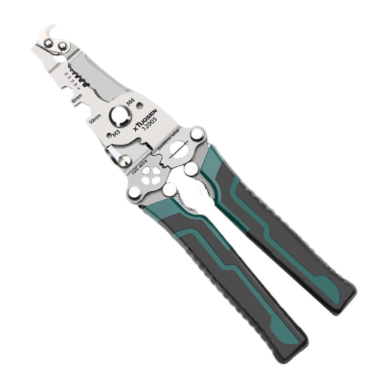 Wire Stripper For Electrical Wires, Foldable Cable Crimp Tool, Multifunction Electric Tool For Circuit Installation
