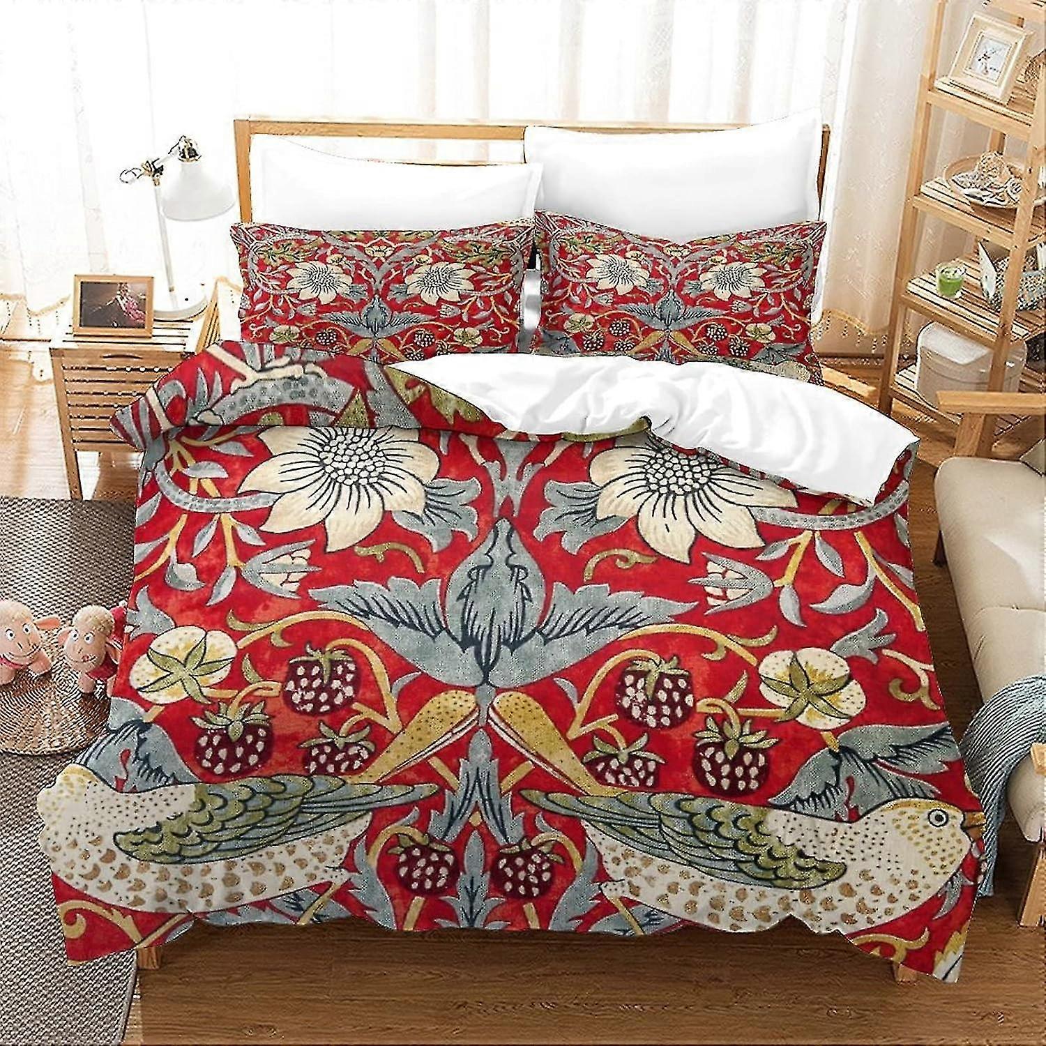 3D Printed Duvet Cover Set with Zipper Soft Easy Care Bedding Flower Pattern Floral Watercolour Set With Pillowcases Suitable for Certain Br