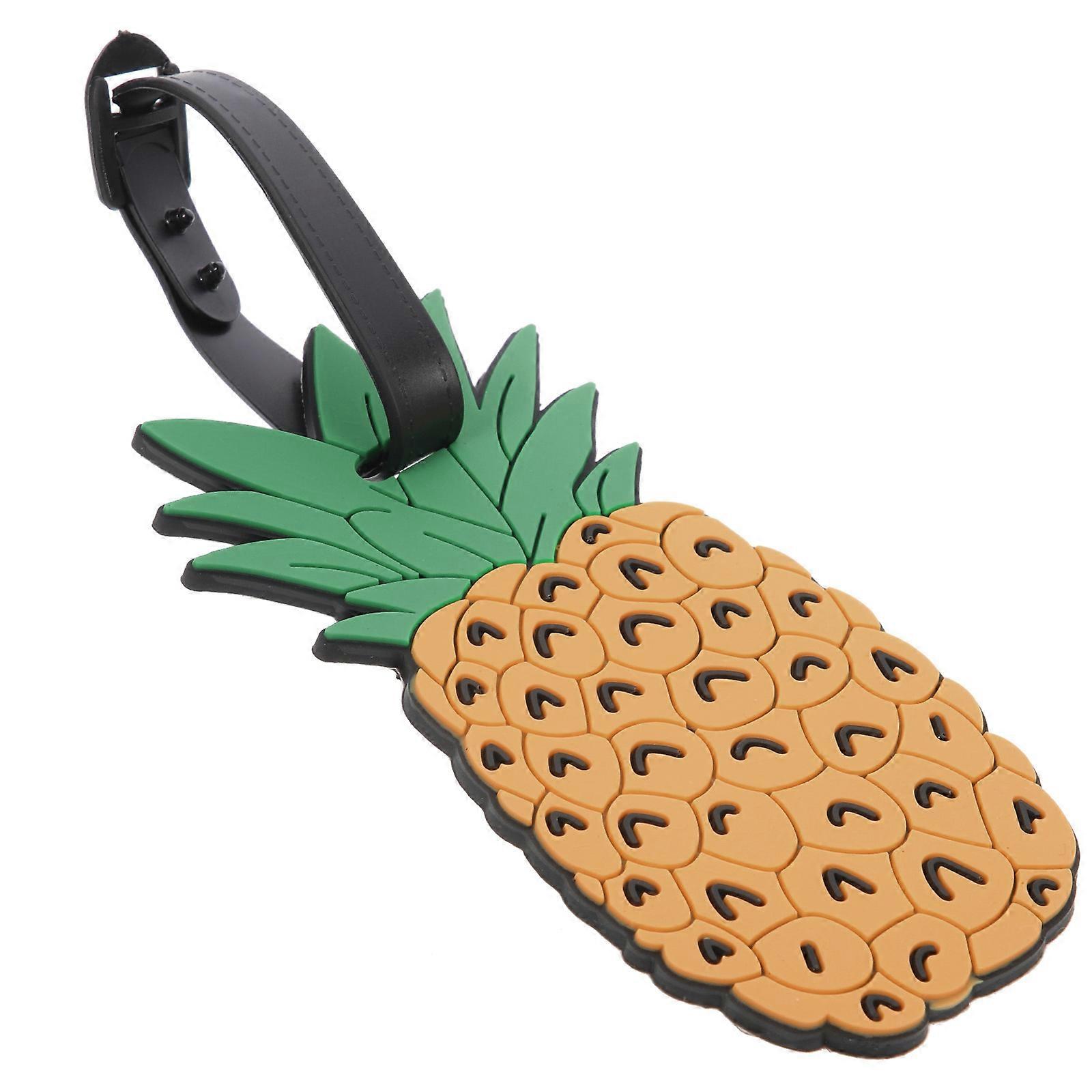 Durable Pineapple Shaped Luggage Tag with Name & Address ID Card – Secure, Easy to Clean Baggage Identifier for Suitcases & Travel Bags