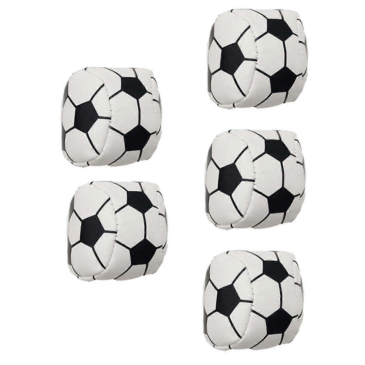 5-Piece Black and White Soccer Sandbag Toy Set for Outdoor Active Play, Handmade, Promotes Fun and Exercise