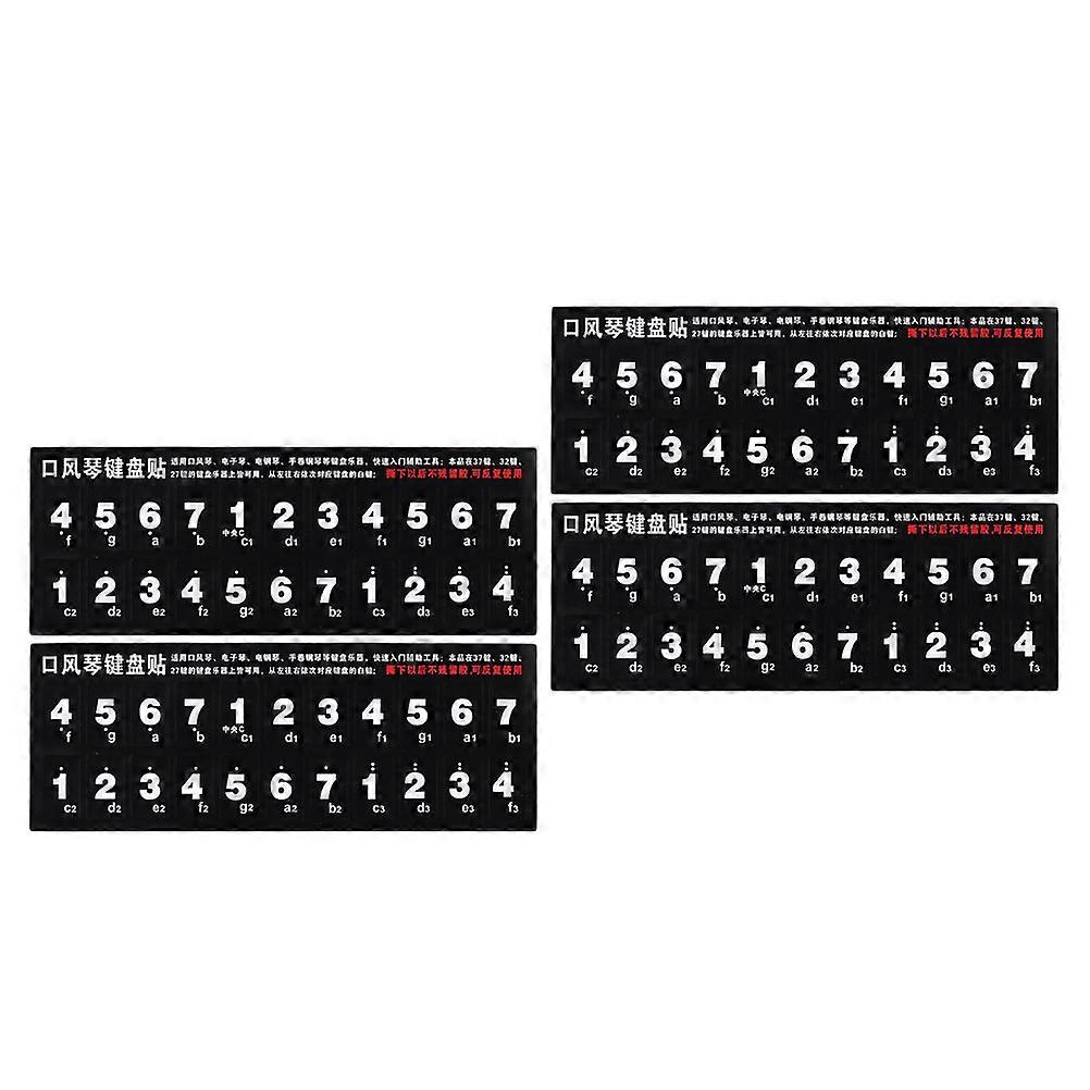 4pcs Melodica Stickers, Self Adhesive Pitch Indicators for Easy Application, Durable Keyboard Labels for Novice and Experienced Players