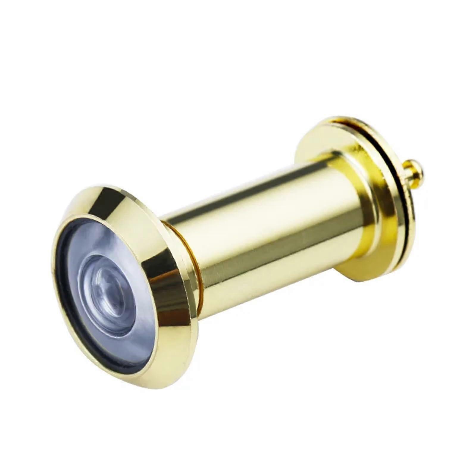 Door Viewer, 200 Degree Wide Viewing Angle Door Peephole with Lid Cover, 16mm Hole (1PC Golden)
