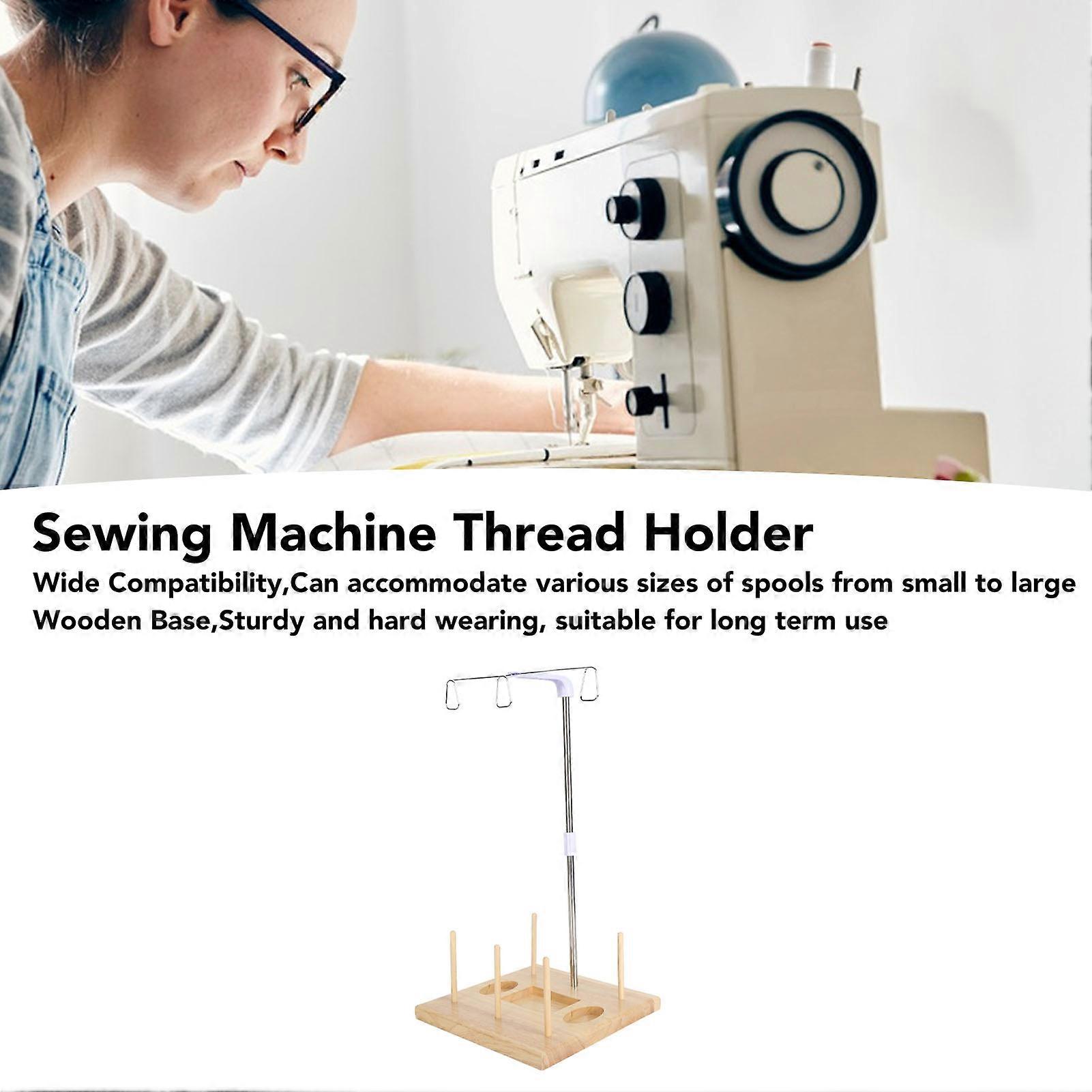Thread Holder Stable Wood Base Large Spool Thread Stand for Embroidery Sewing Machine Type D