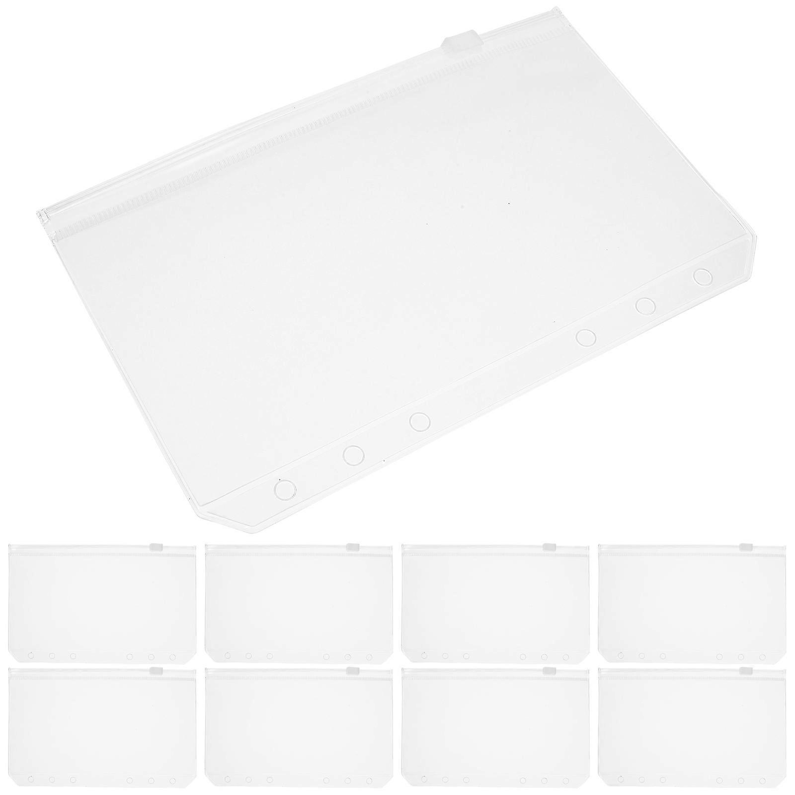 12pcs Multi Use Binder Pockets Reusable Zipper Storage Sleeves Transparent Organizers for Documents Photos Cash Envelopes