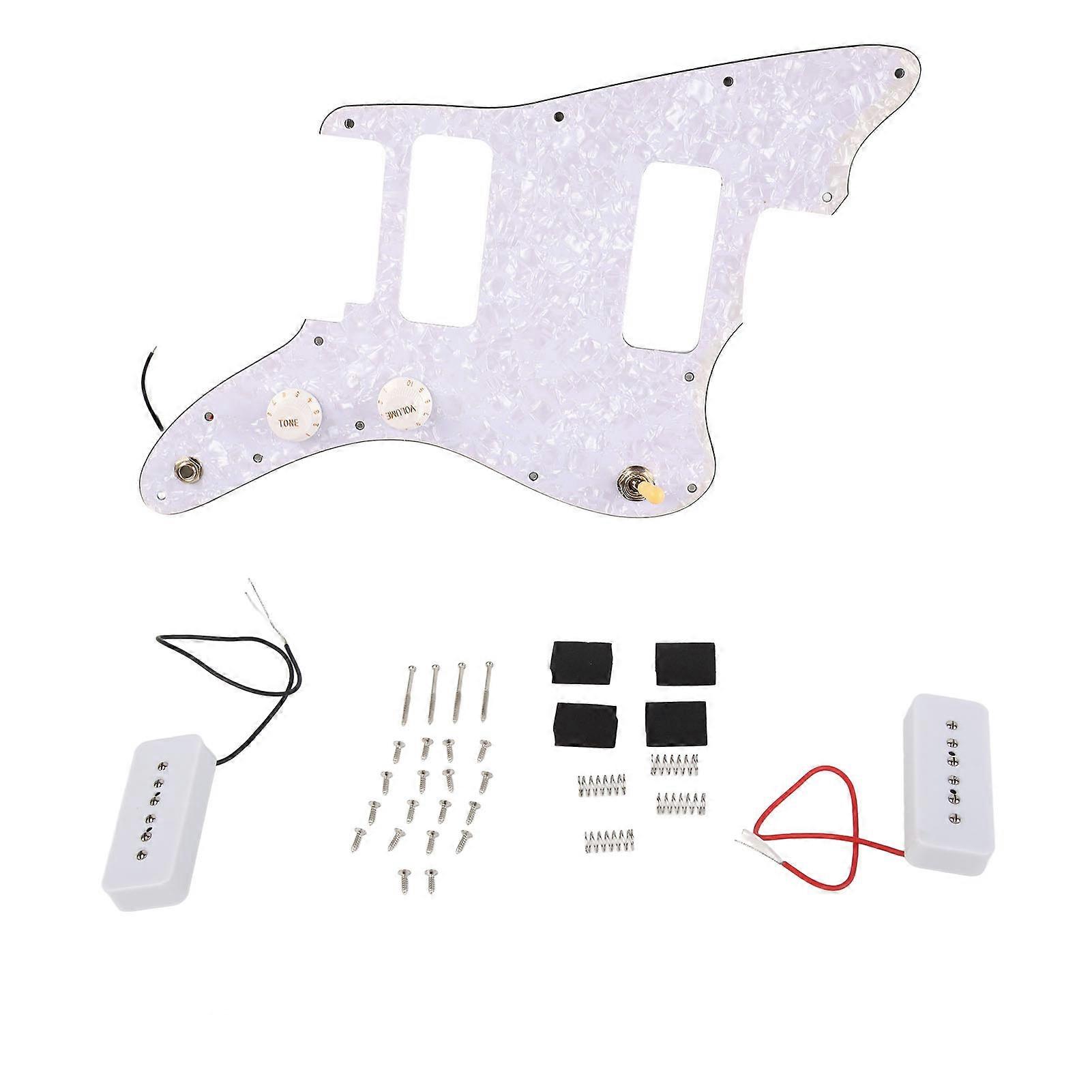 Loaded Pickguard Metal Plastic Prewired Guitar Pick Guard Scratchplate Backplate Accessory Set White Pearl GP505