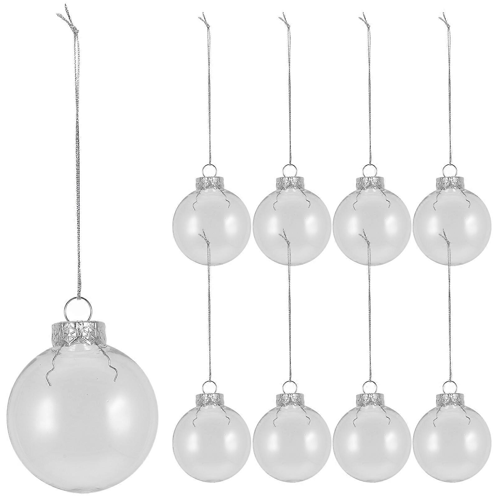Transparent Christmas Balls with Lids – 12pcs Hanging Pendants for Tree Decorations, Indoor Outdoor Use, Mouth Blown Baubles, DIY Fillable Ornaments