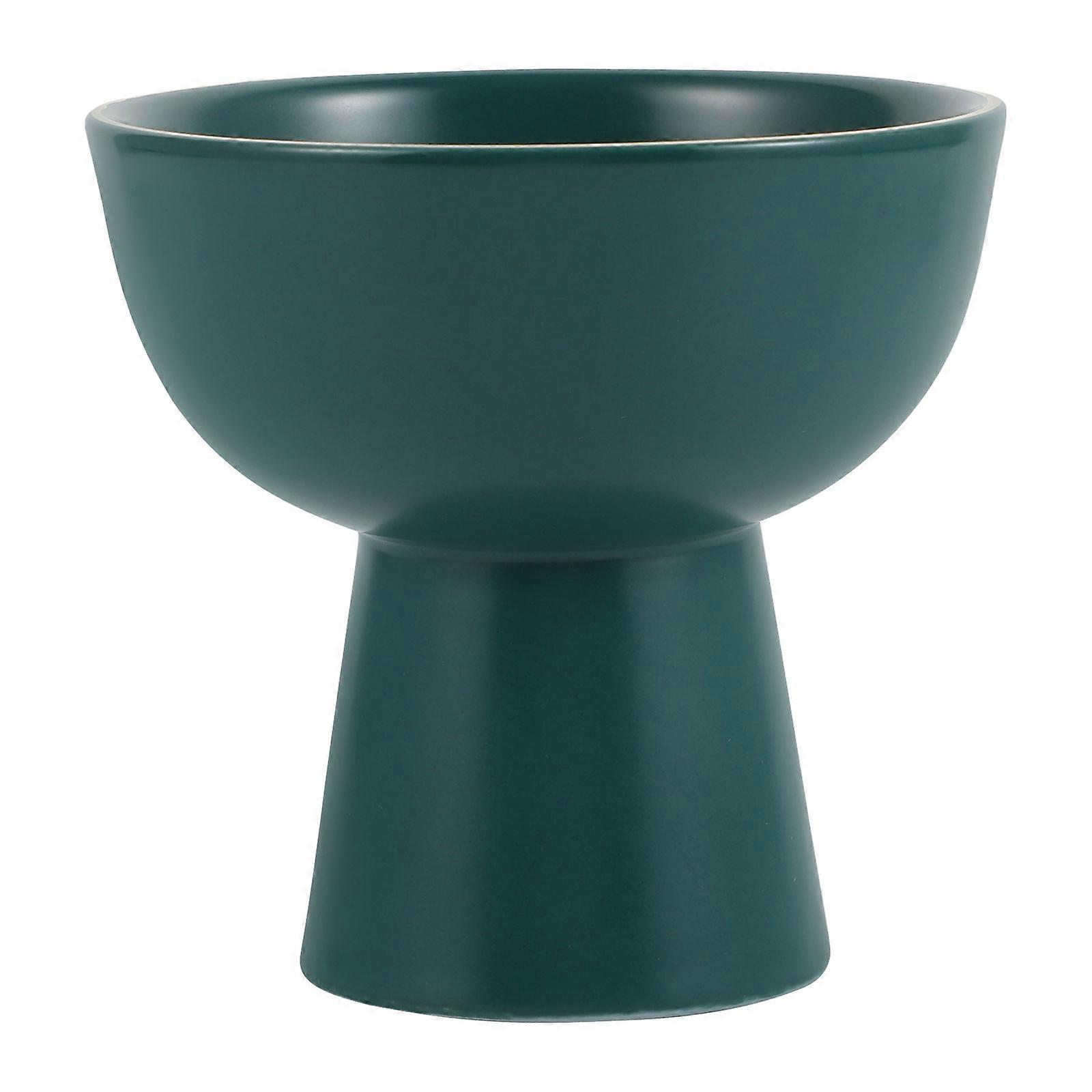 Ceramic Dessert Cups Holding Pudding Cafe Use Simple Design Dark Green 9.5X9.5X9CM 1 Piece
