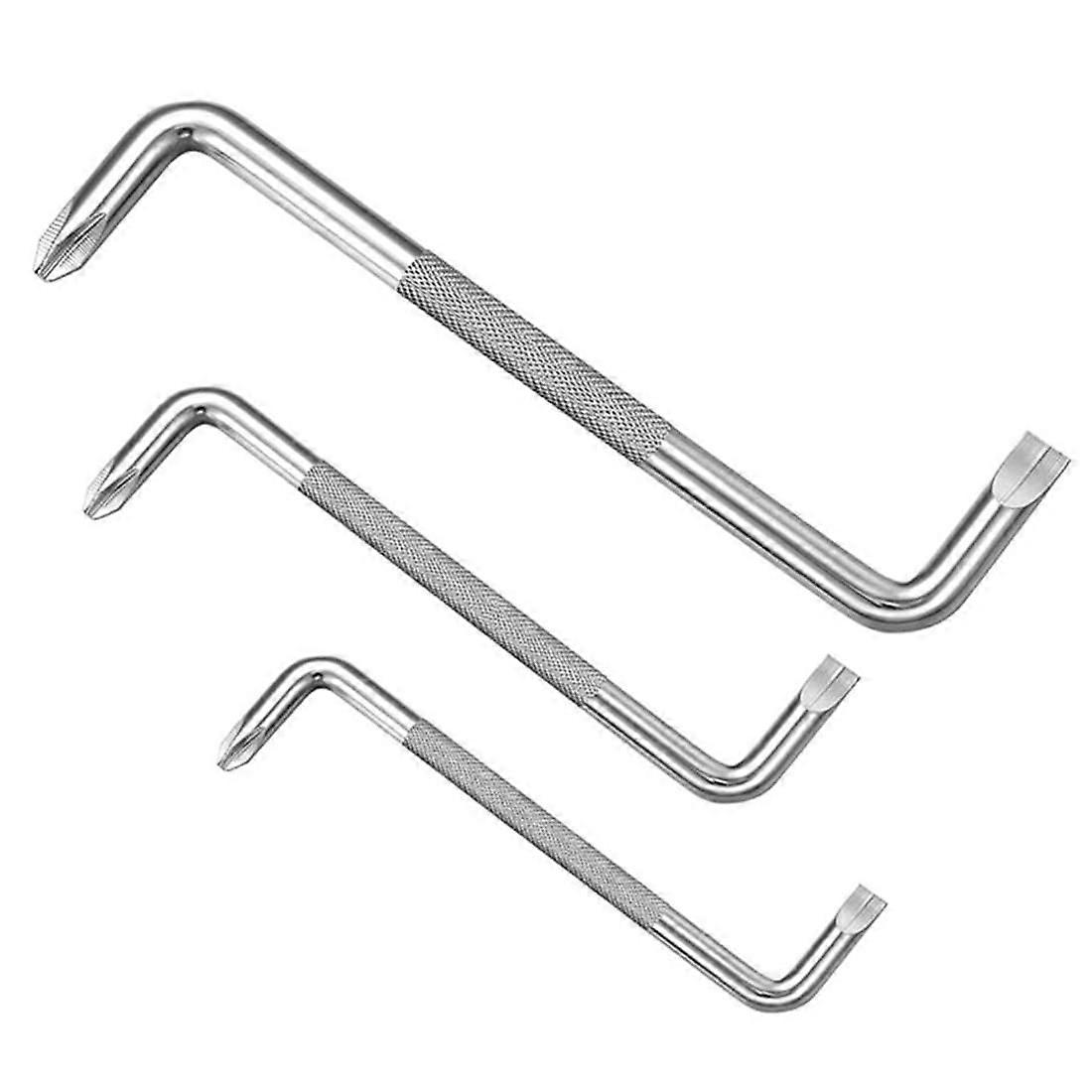 3 Piece Phillips Angle Screwdriver Set 90 Degree Z Type Double Head Offset Magnetic Screwdriver Tools for Tight Spaces