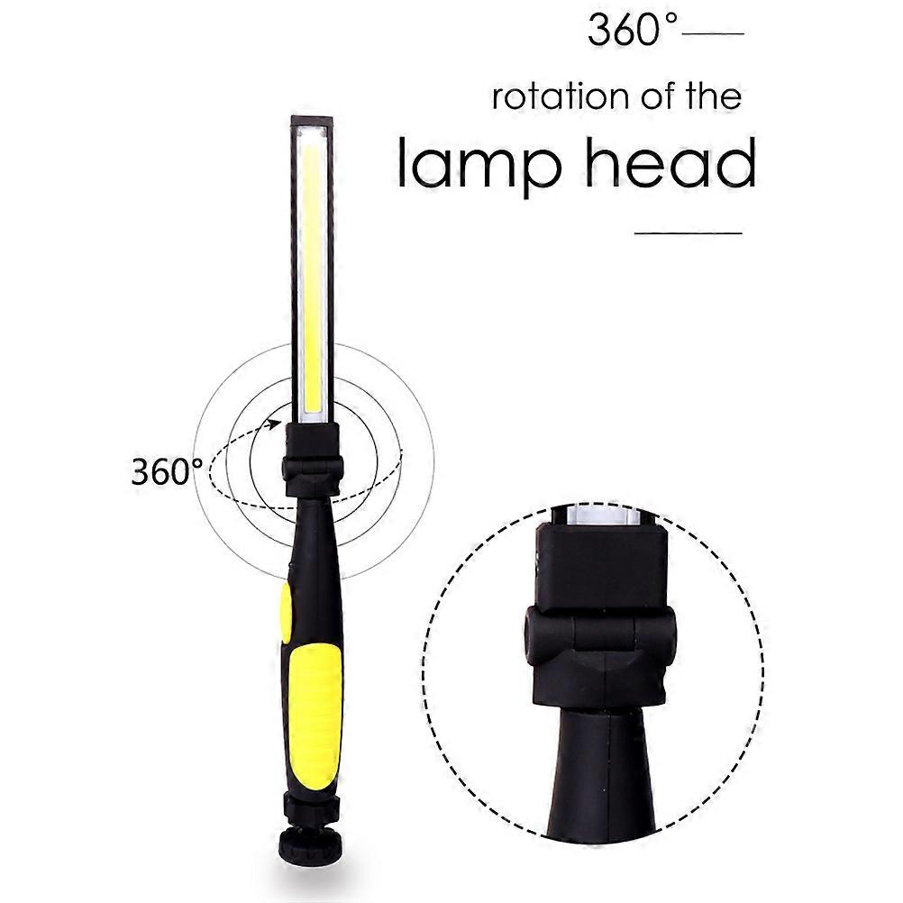 Portable Flashlight Cob Led Torch Yellow 37.50X3.50X3.30CM Rechargeable Multi-purpose Work Light 1Pack