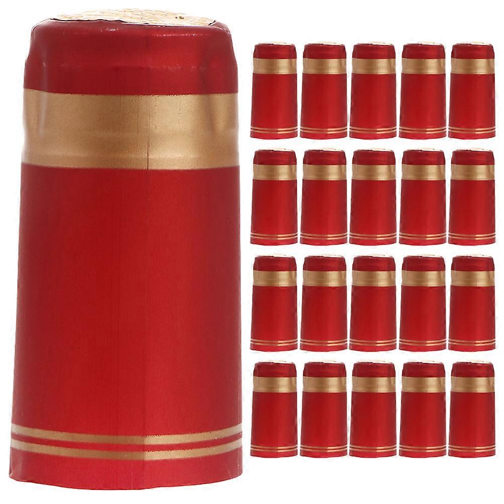 Heat Shrink Caps for Bottles PVC Red Sealer for Protection Lightweight and Compact 50pcs
