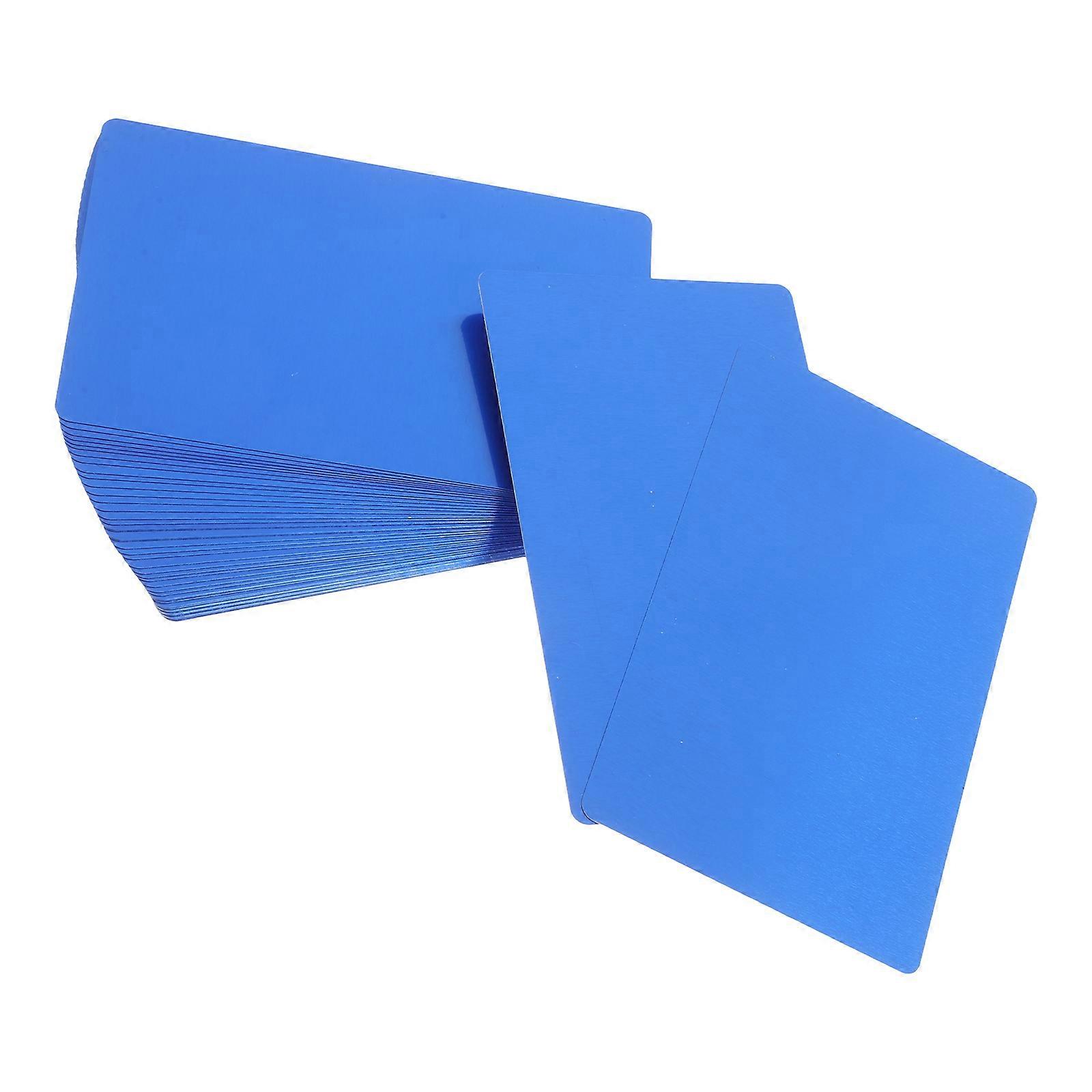 Gold Metal Name Card Blanks for Engraving 50Pcs Aluminum Business Cards Dark Blue