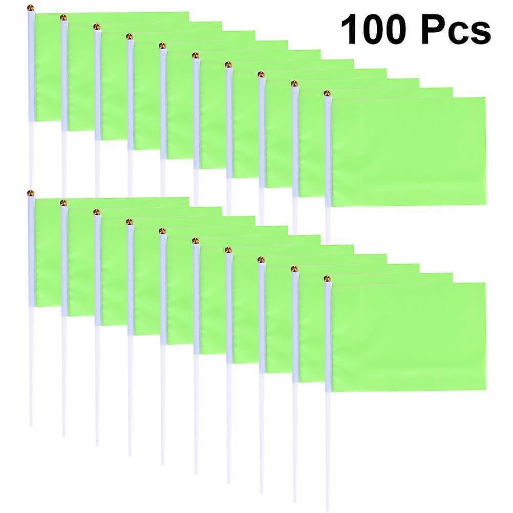 Handheld Flags Square Flags Celebration General Public Mini Flag Green 14x21cm 100Pcs