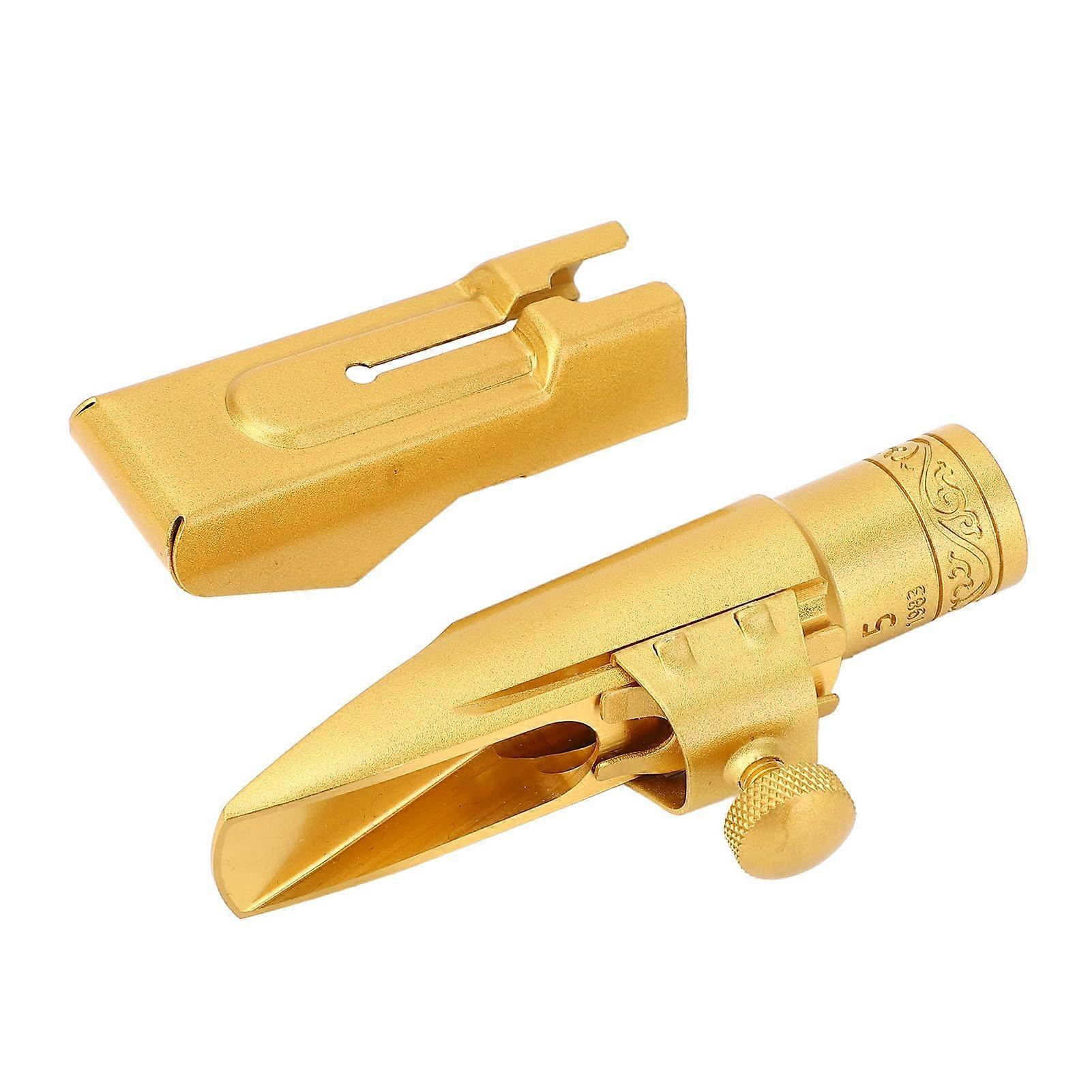 5c Altoxophon Brass Mouthpiece Cap And Ligature Included Rich Tone For Beginners And Pros Frosted Slide Cover Design