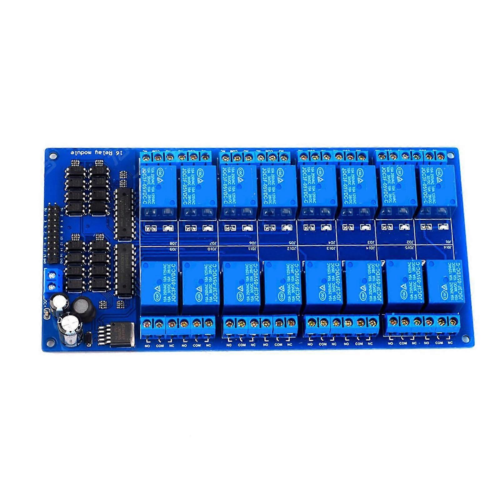 Power Relay Shield For Microcontrollers With 5V/12V/24V 16-Channel Relay Module Board