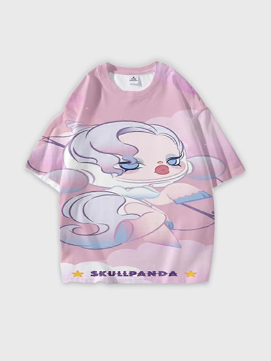 T-shirt round neck Pattern loose short sleeve B1369