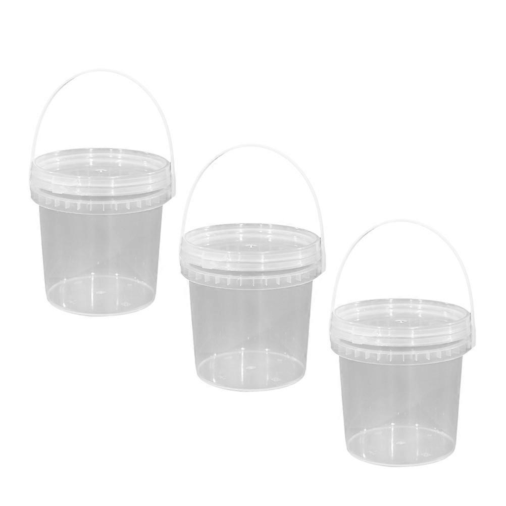 Transparent Plastic Ice Cream Bucket for Home Use and Commercial Use 2L Capacity 3Pcs