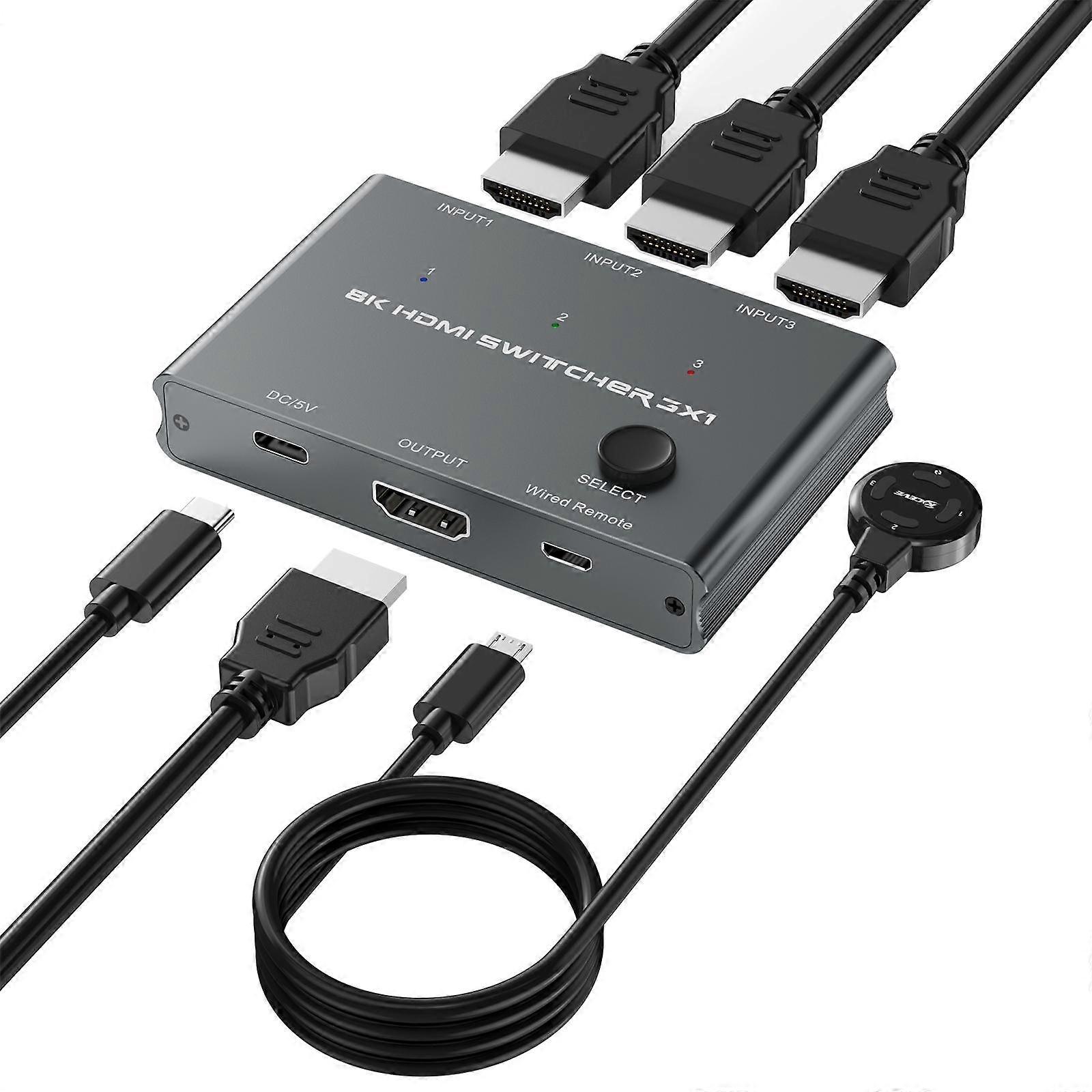 3 In 1 Out HDMI Switch 8K 60Hz / 4K 120Hz Computer HD Conversion HD31 3 In 1 Out