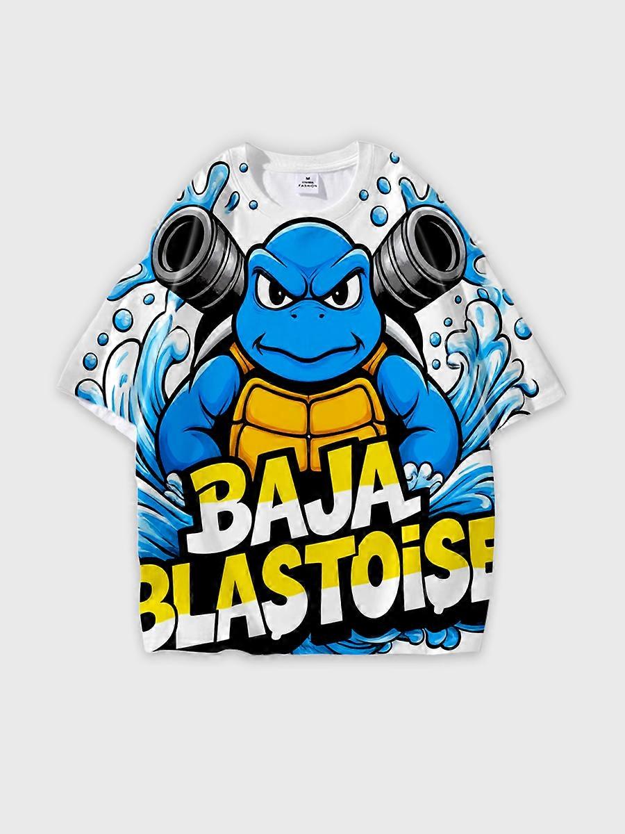 T-shirt round neck Pattern loose short sleeve N3131