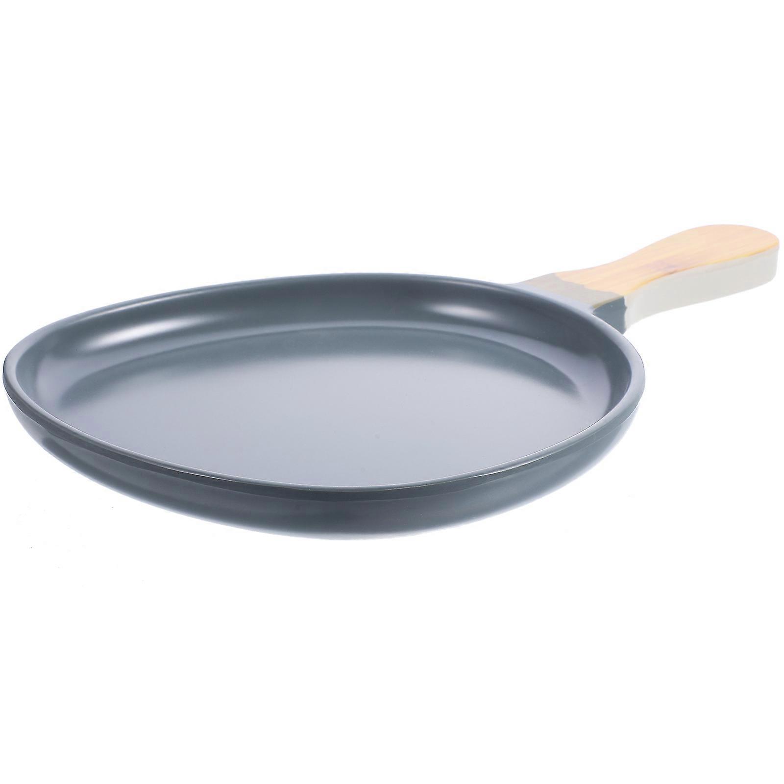 Grey Ceramic Plate with Handle for Storage Microwave and Oven Safe 7.5 inches