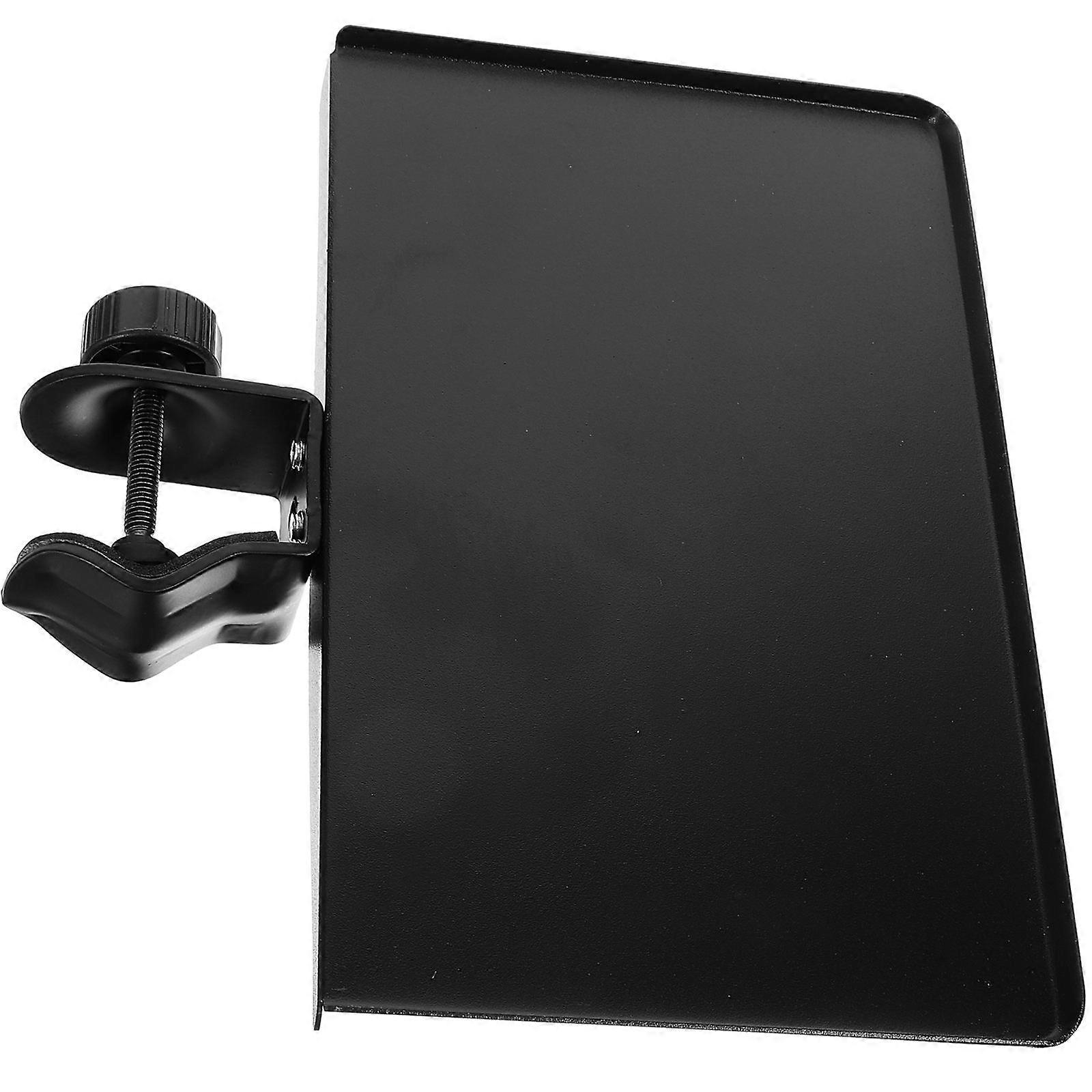 Broadcast Microphone Stand Tray Microphone Holder Photography Support Rectangular Steel Plate Stage Office Classroom Home 1Pack