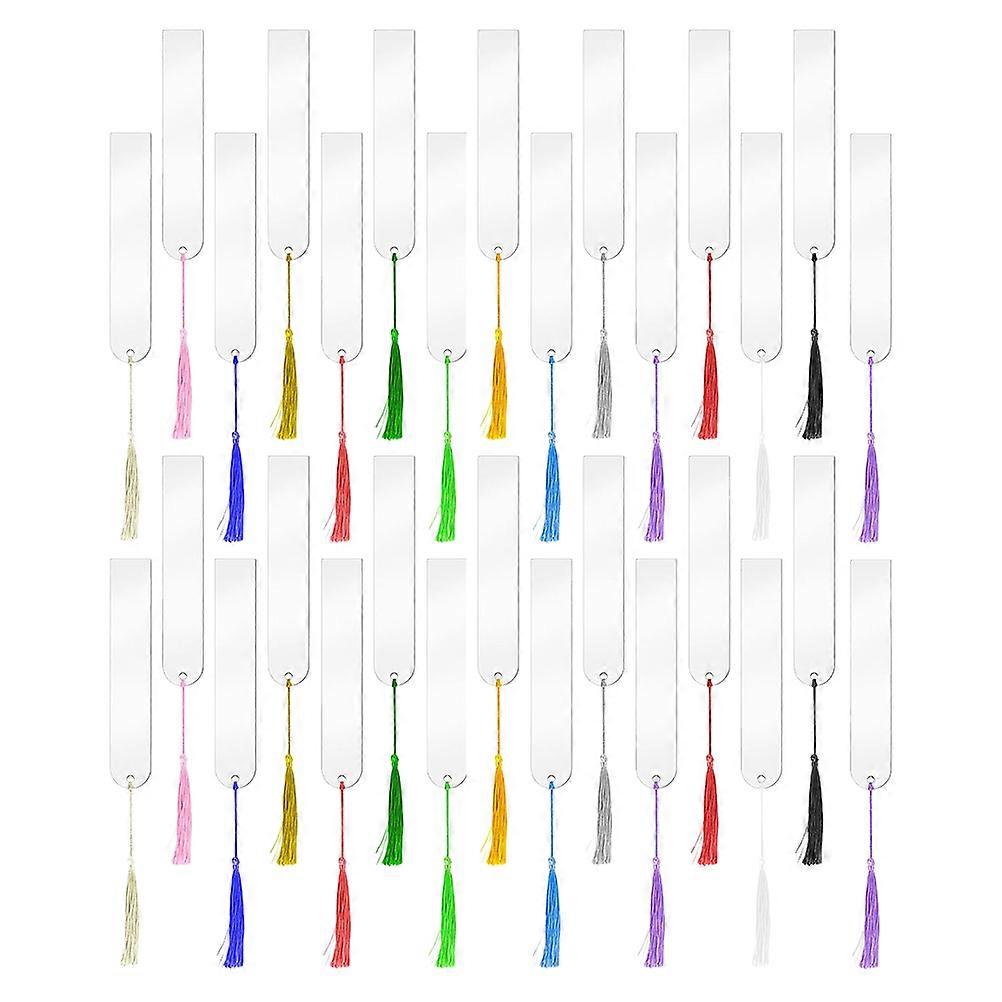Acrylic DIY Blank Bookmarks with Colorful Tassels – Transparent Page Markers for Readers, Writers & Craft Projects – Gift Ready Book Decoration