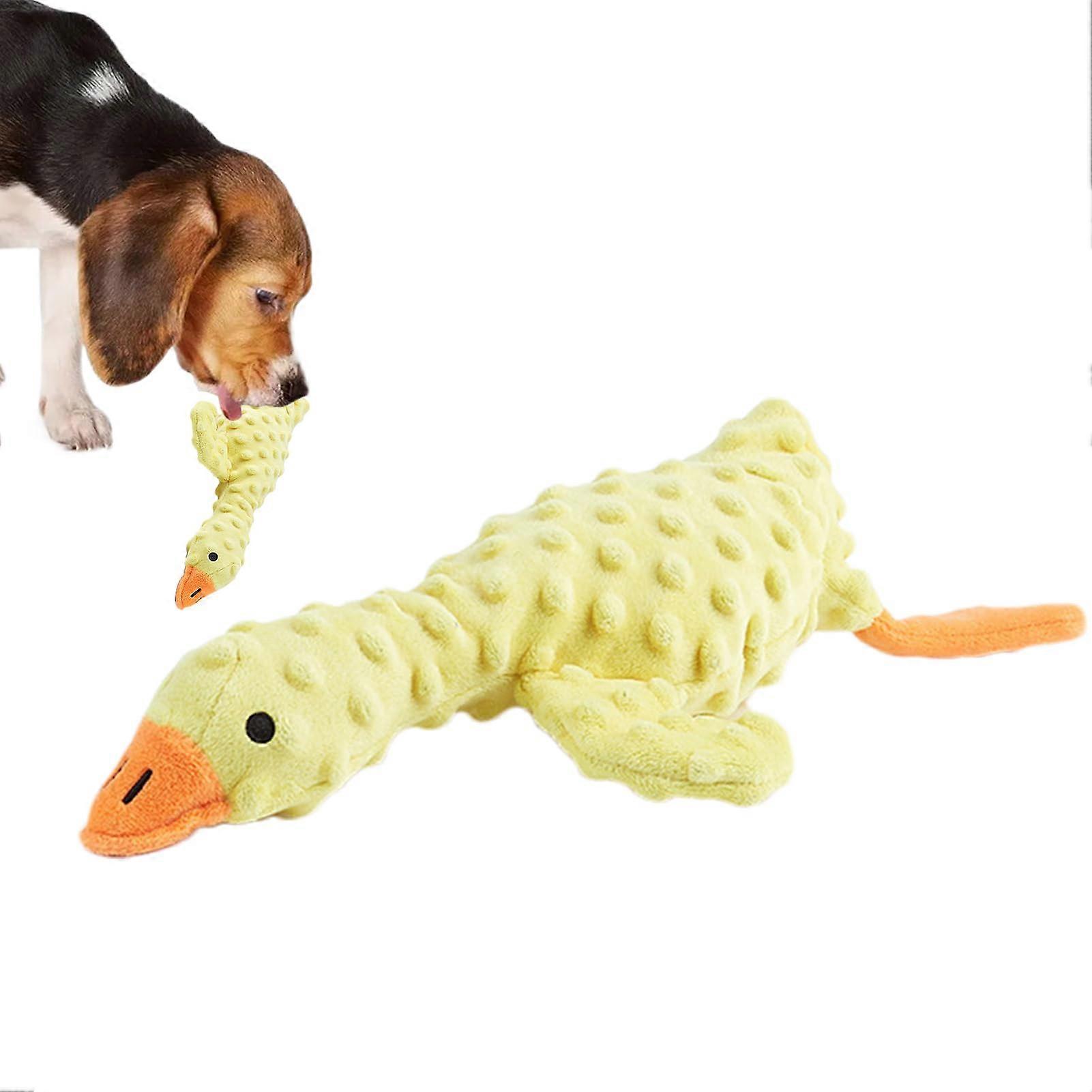Squeaky Dog Toys  Interactive Hiding Chew Toy for Strong Chewers, Yellow