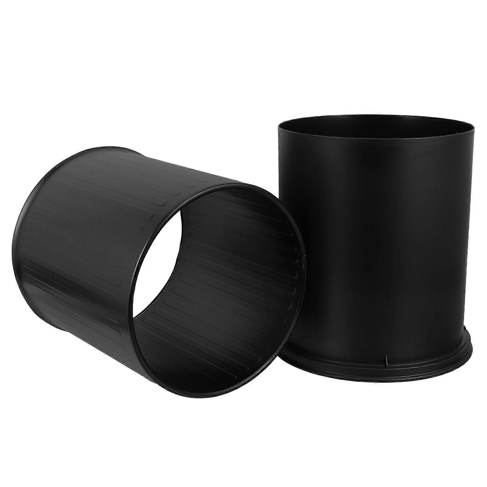 Elegant Black Open Trash Can for Home Use Carbon Steel Design Ideal for Bathroom Office and Bedroom 10L