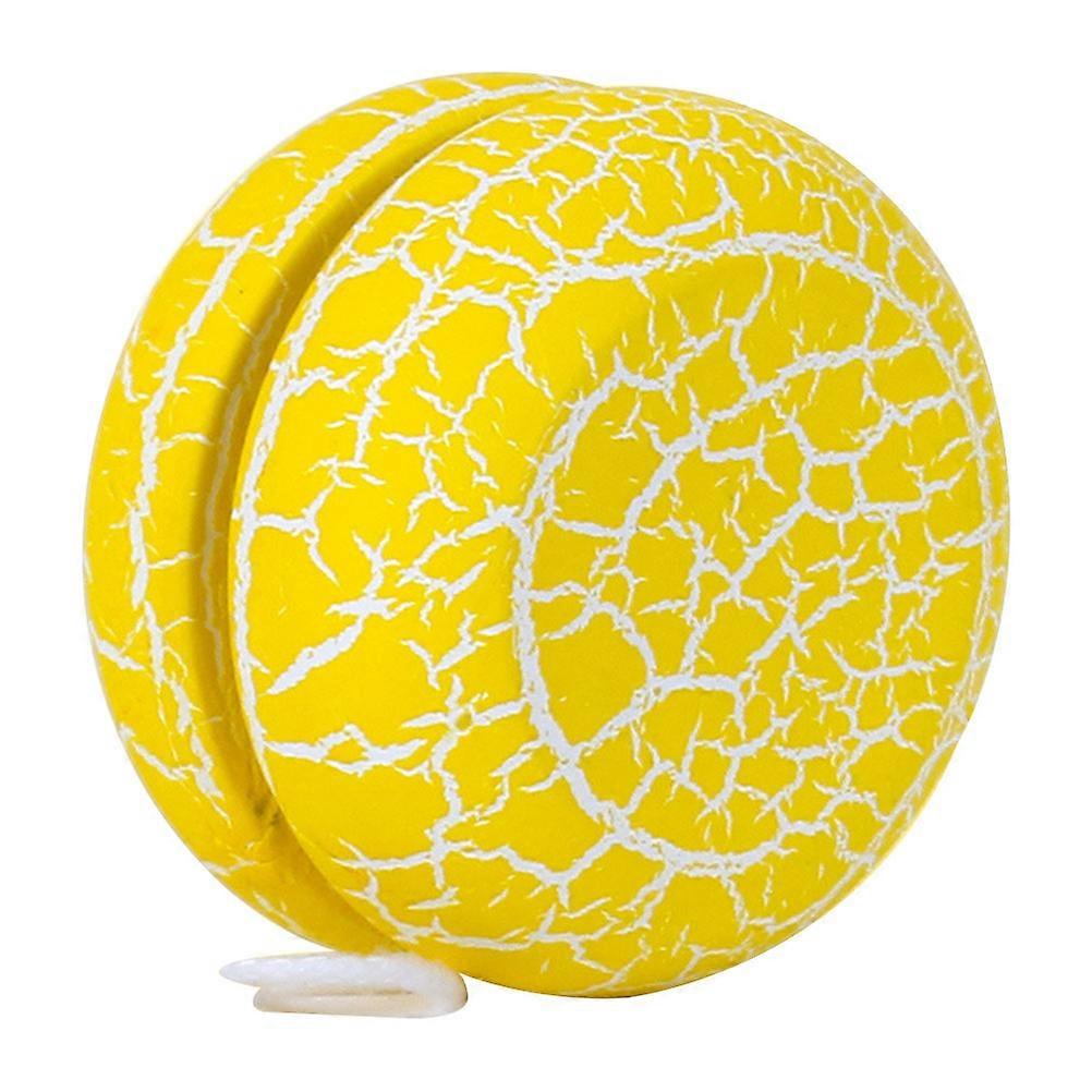 Yellow Plastic Yoyo Ball Toy with Vivid Crack Design for Kids Playing Portable Size