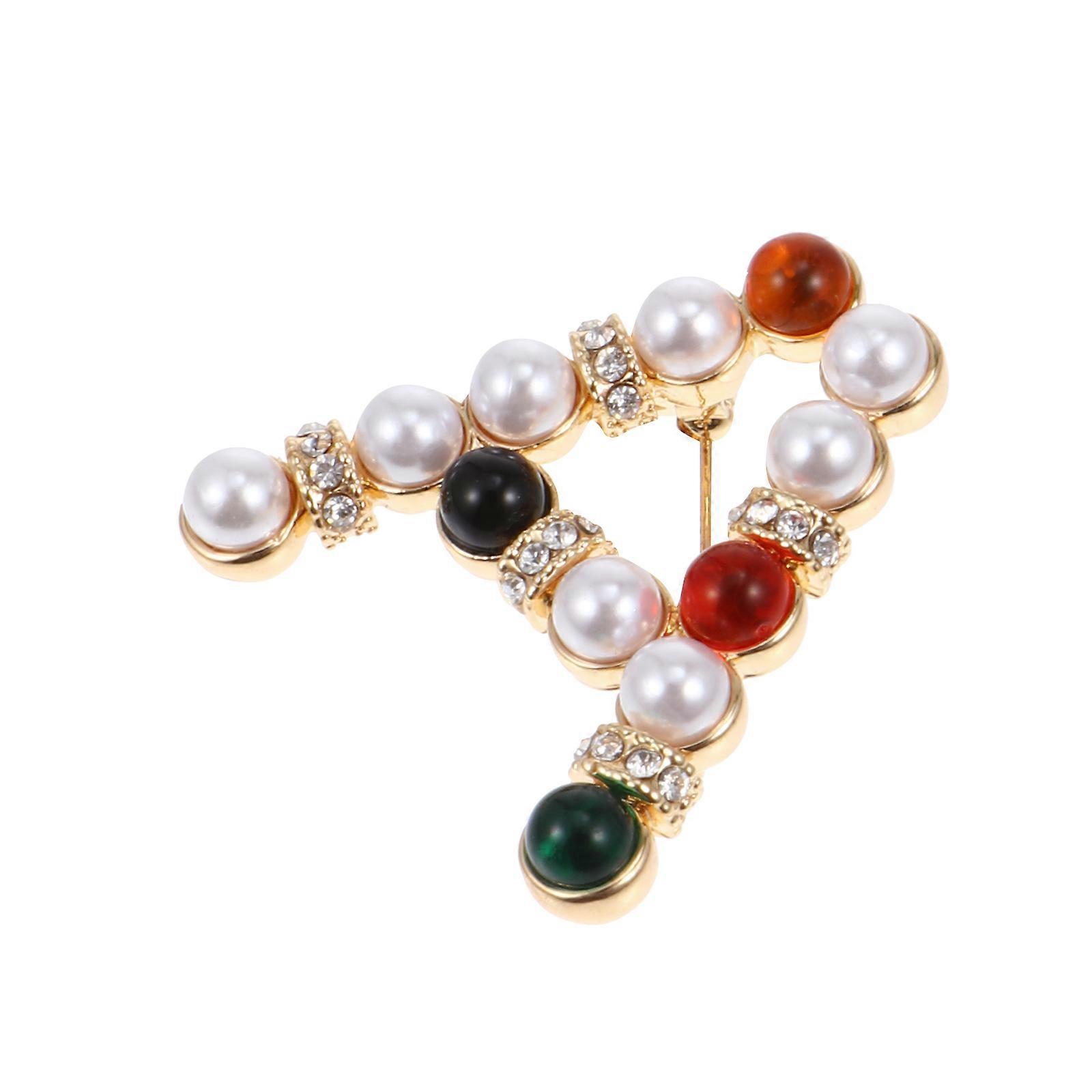 Stylish Alloy Brooch with Delicate Letters for Decoration on Dresses Coats Multi 1pc
