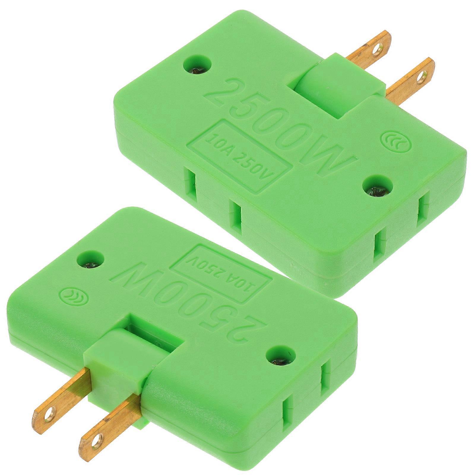 Flat Outlet Adapter 2-Prong Electrical Multiplier Suitable For Home Use And Small Light Bulbs With Ultra-Thin Design In 6.3X6Cm Size 2Pcs