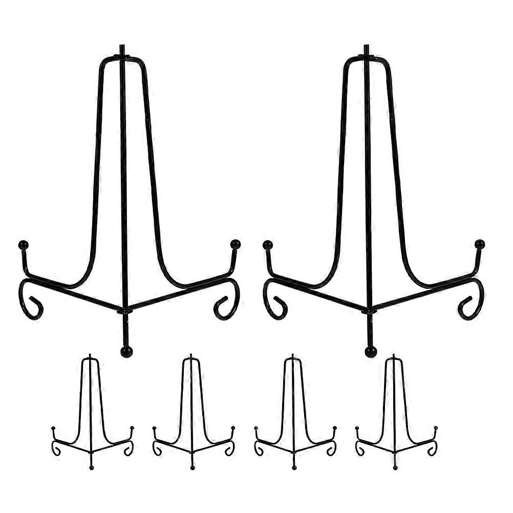 6 قطع الحديد حامل حامل لوحة عرض رف مستقر طبق الشاي كعكة عرض المطبخ ديكور المنزل إطار الصورة لوحات قابلة للتحصيل أسود