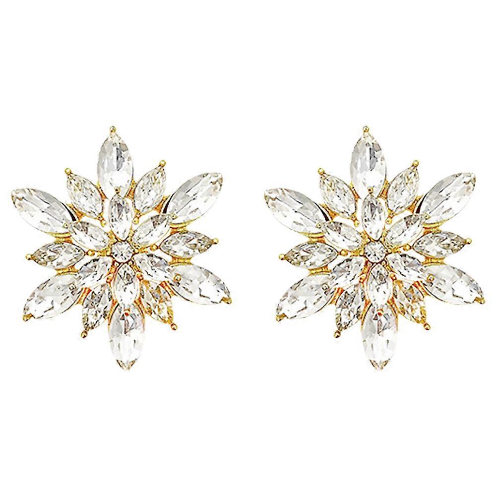 עגילי פתית שלג לנשים זוג אחד עגילי זהב ריינסטון לבנות תכשיטי מתנה מושלמת