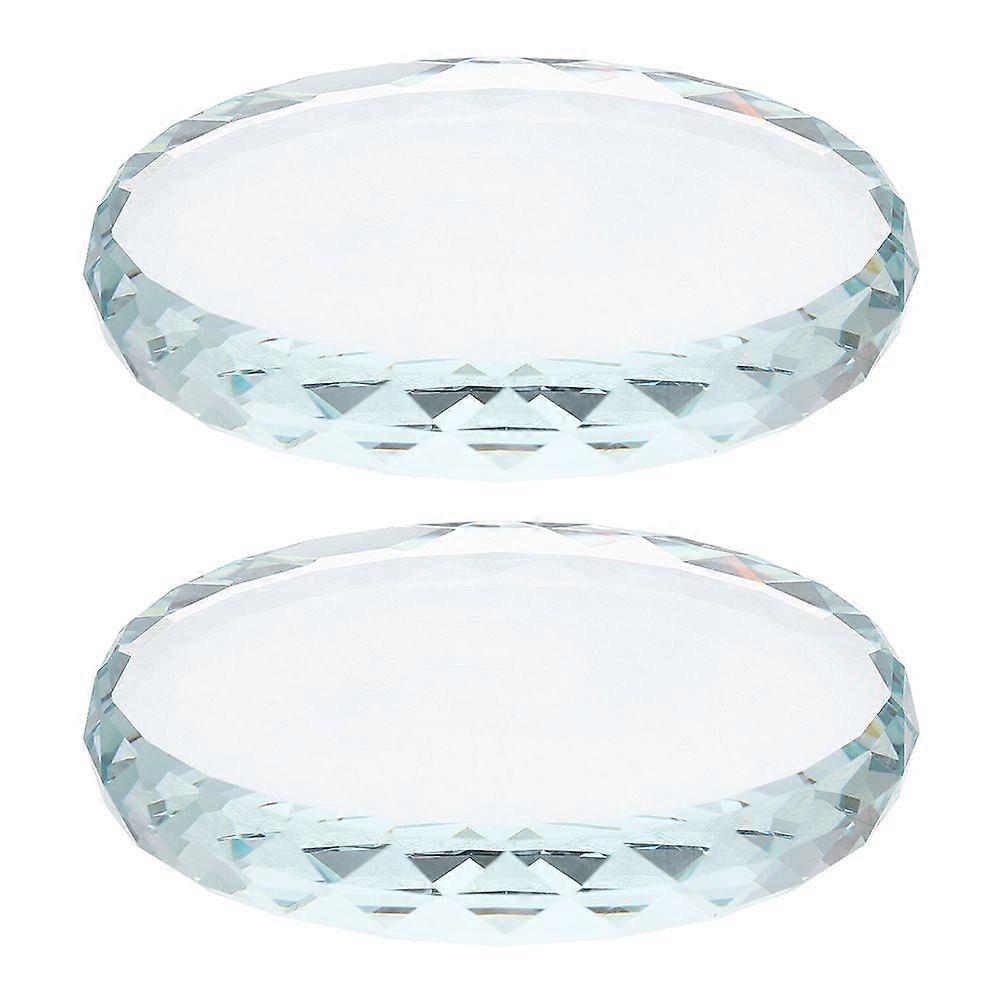 2pcs Round Glass Display Bases Mascot Display Stands Multipurpose Ornament Bases