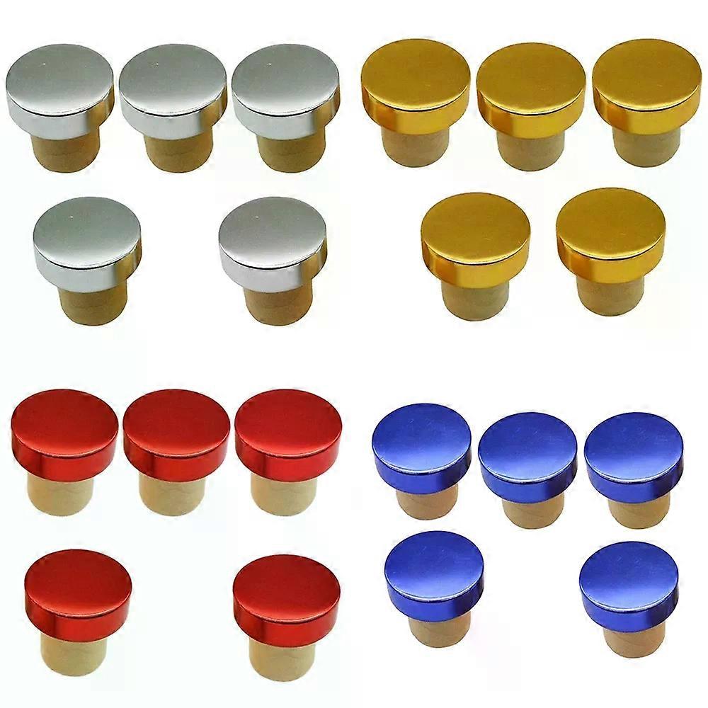 5 pieces bottle plug Metal covers Silicone cap reusable sealed corks