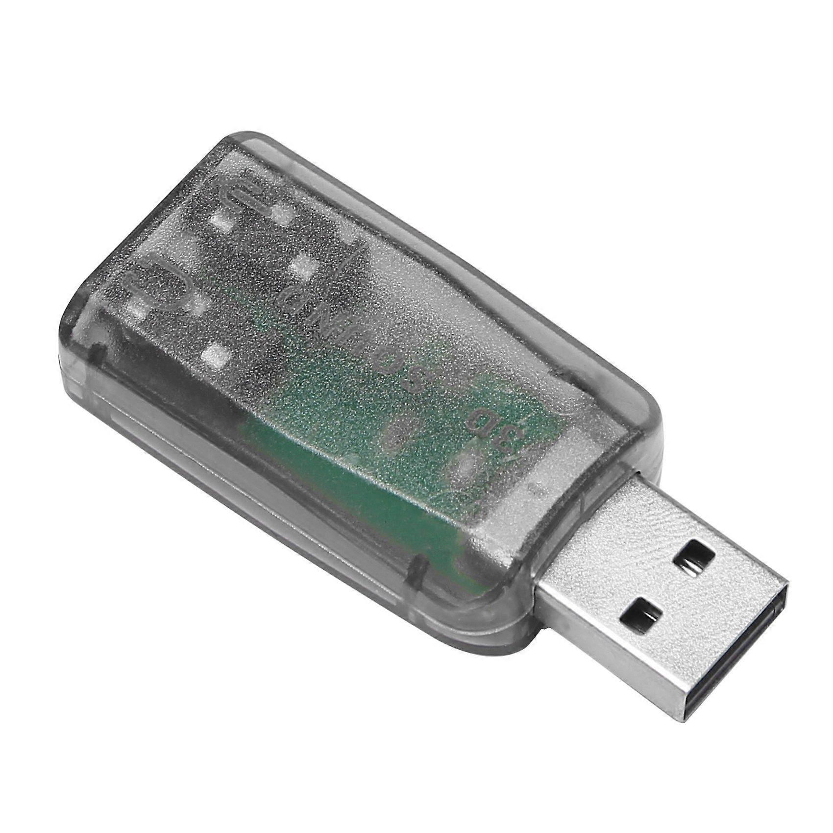 USB to 3.5mm Mic Jack Stereo Headset 3D Sound Card Audio Adapter PC