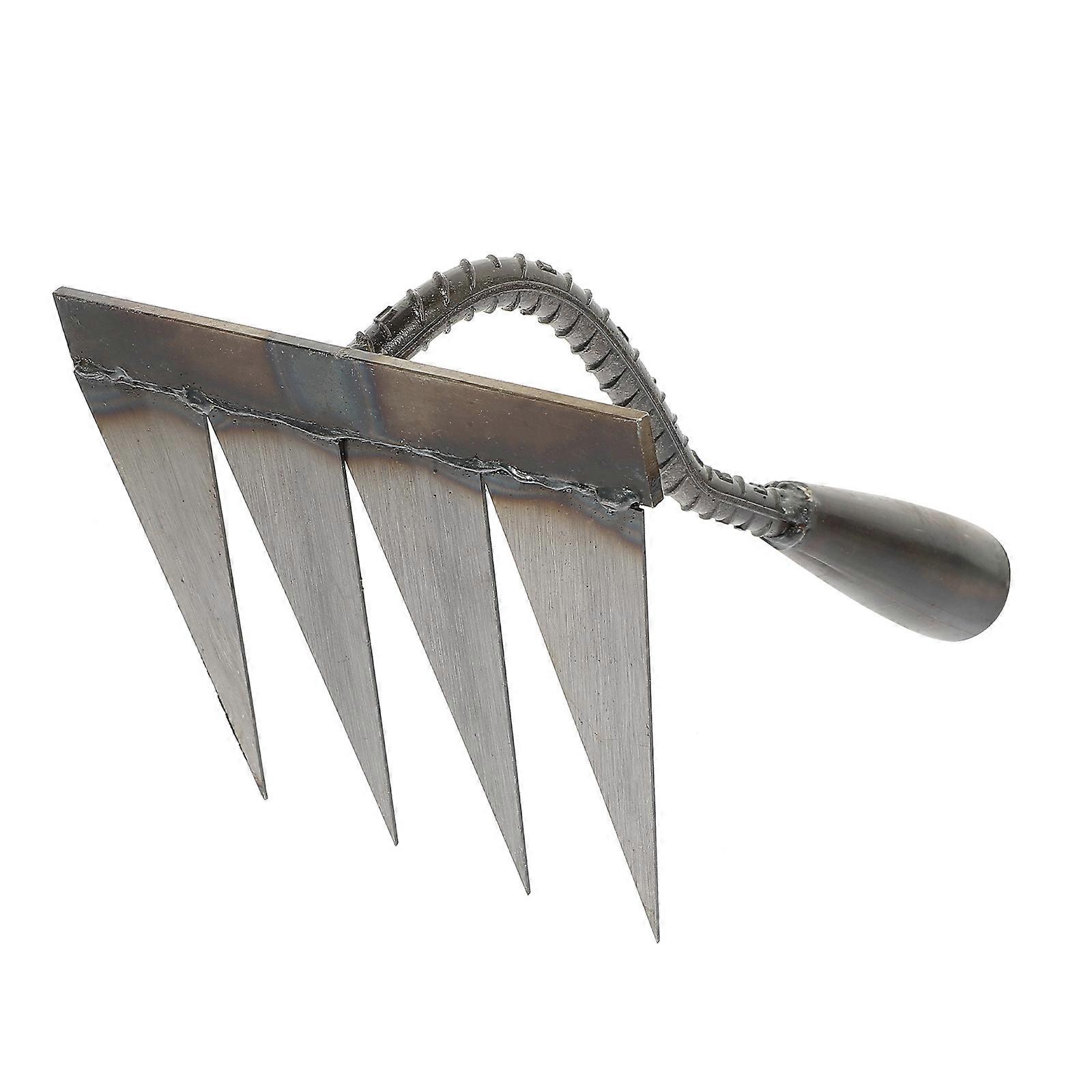 Multi-Functional Garden Rake Tool Suitable For Homeowners And Gardeners 9.1X7.9X5.1in Silver Color For Weeding 1Pcs