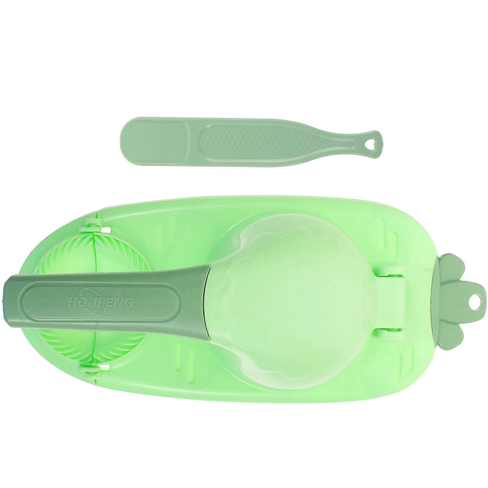Practical Dumpling Presser for Kitchen Use with Smooth Non Stick Surface Ergonomic Handle and Green Color Plastic 1 Set