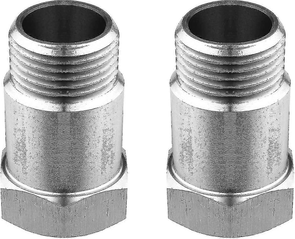 Threaded Adapter 304 Stainless Steel Welding Plug, Straight Connector (Silver, 2pcs)