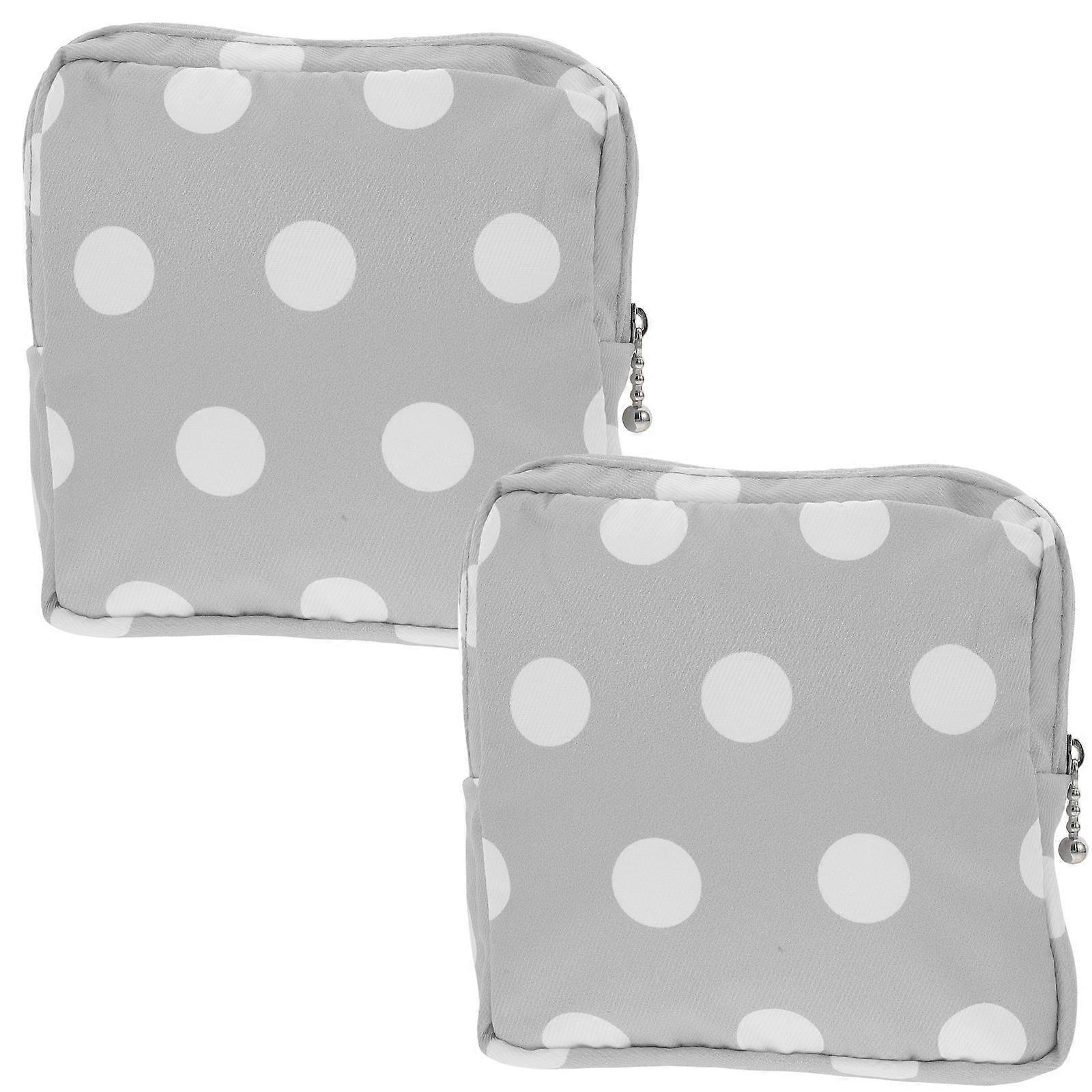 Sanitary Napkin Holder For Children In Grey Compact Shape Multi-function Storage 2Pcs