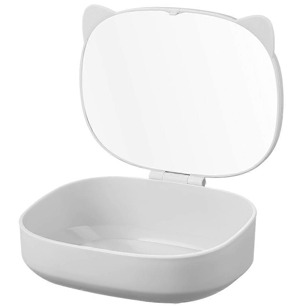 Cosmetic Organizer White Table Storage Box PP Material for Storage Use