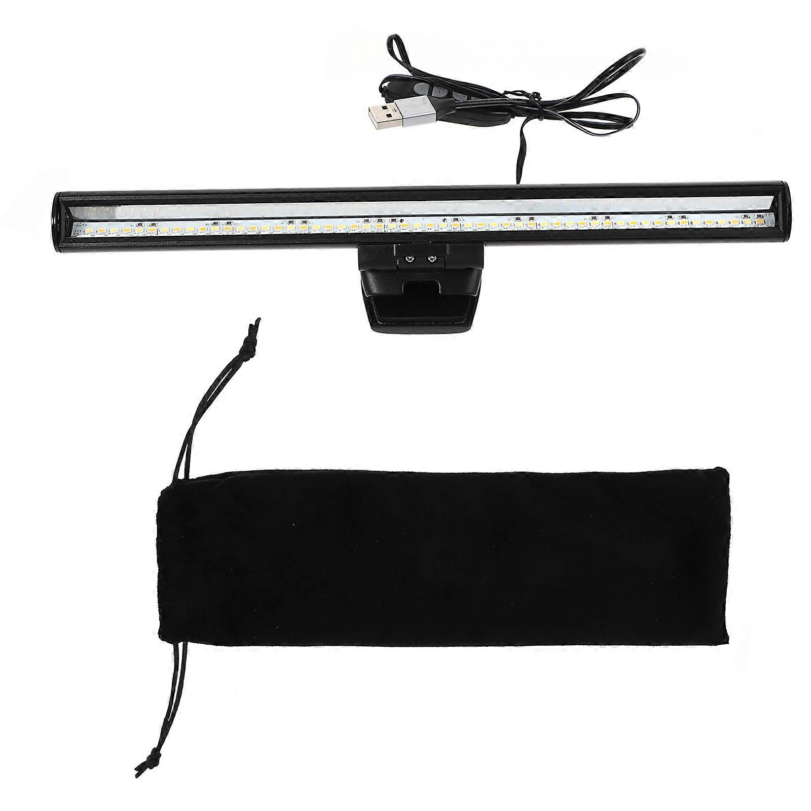 Eye Caring Desk Light With Clamp For Laptop And Computer Monitor With Adjustable Brightness And Rotatable Design Features 1Pcs