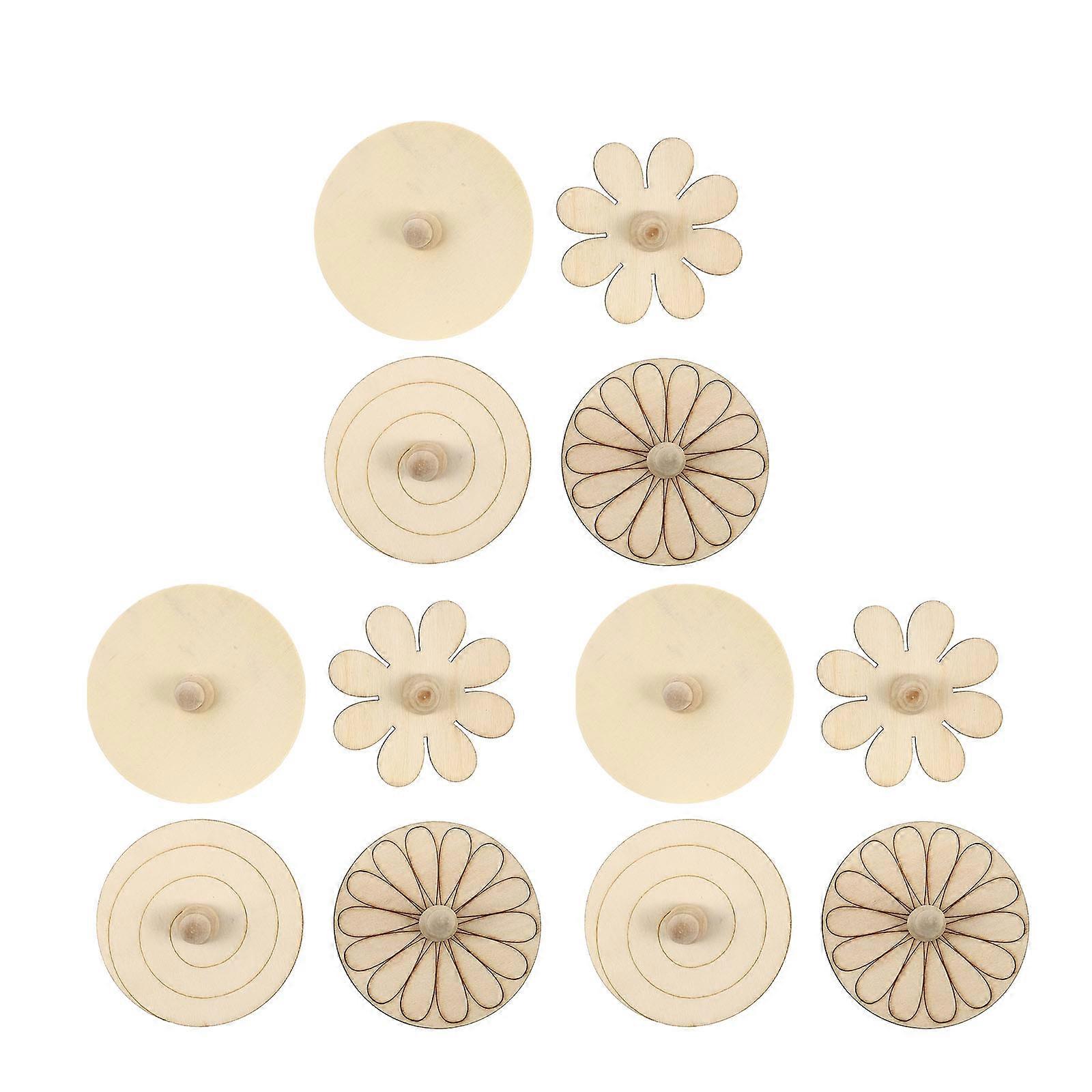 12pcs Unfinished Wooden Gyroscopes for DIY Painting – Creative Craft for Fun Sensory Play, Enhancing Hand Eye Coordination and Imagination
