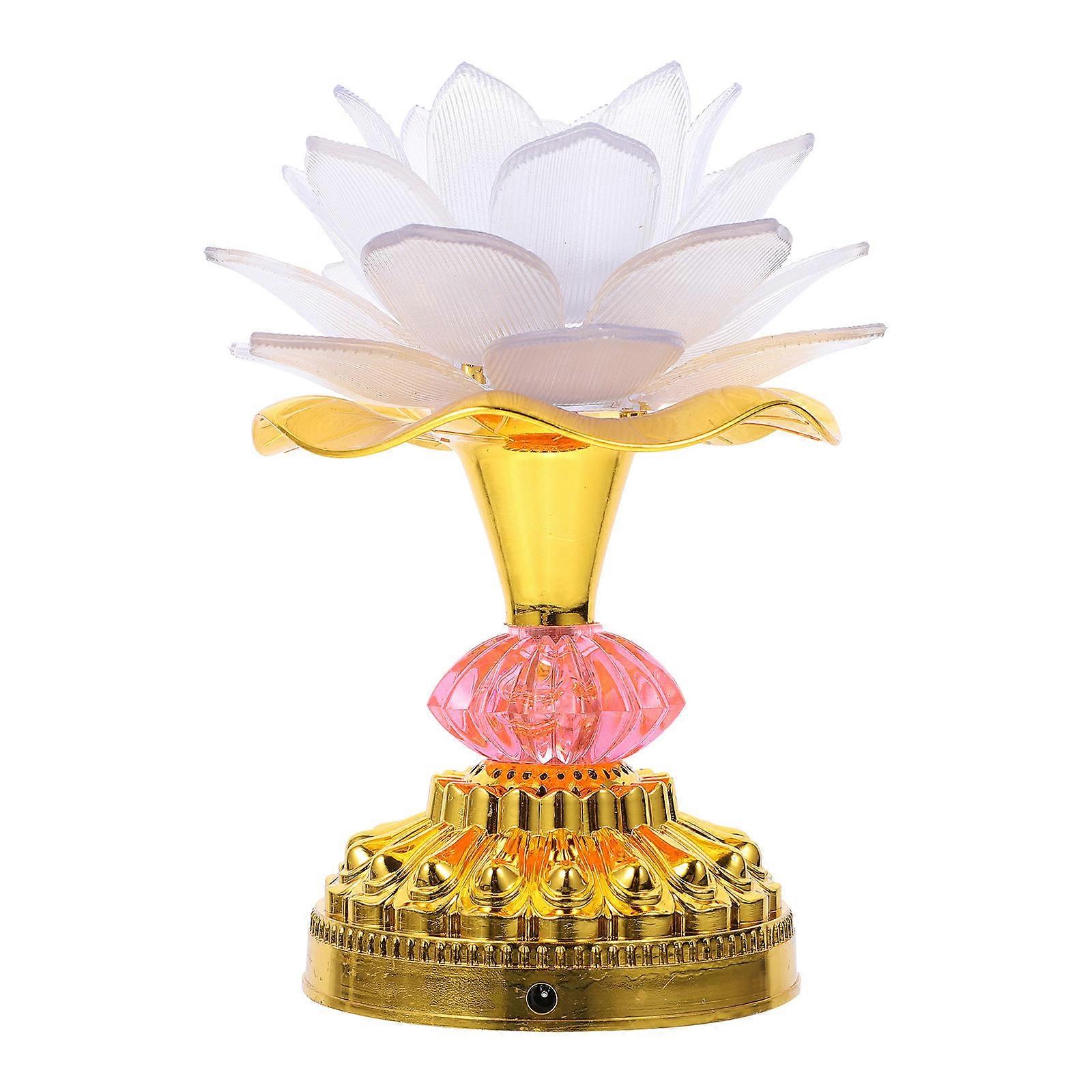 Buddhist Lotus Lamp with ABS Material for Home Decor Assorted Color Classic and Beautiful 7 Inch