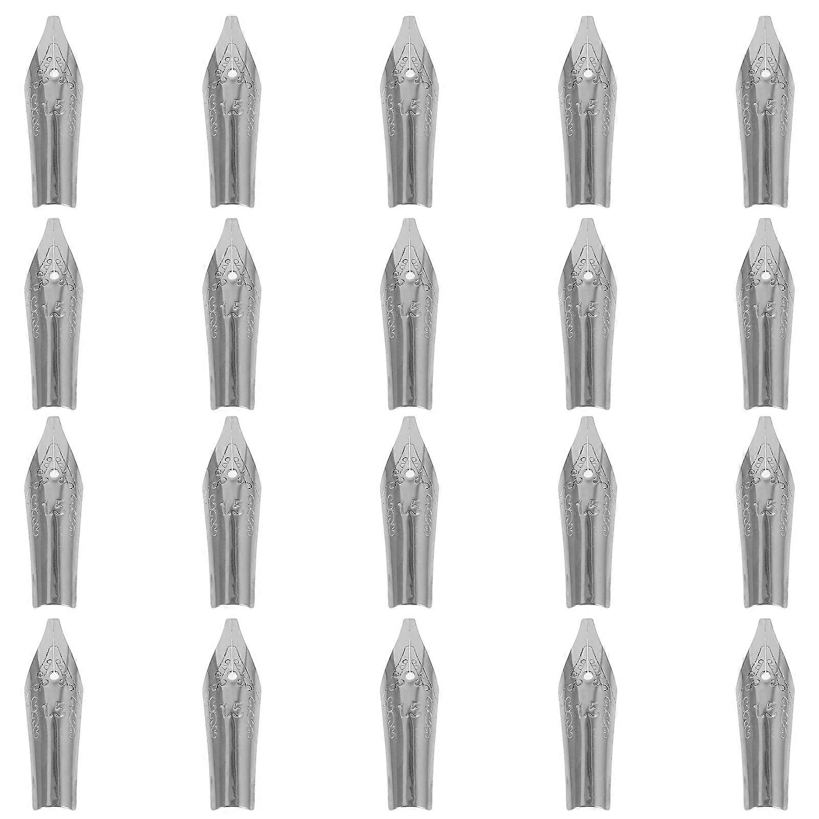 20pcs Fountain Pen Nibs Replacement Calligraphy Tips for Students Artists Beginners Lightweight Easy Install