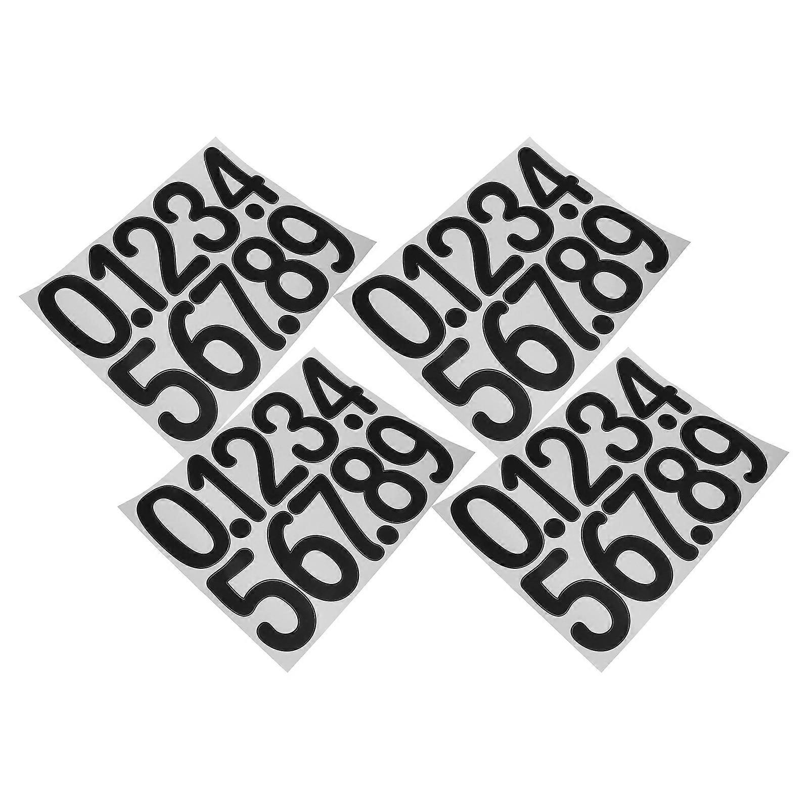Digital Number Stickers Vinyl Decals for Trash Can Mailbox 4 Sheets