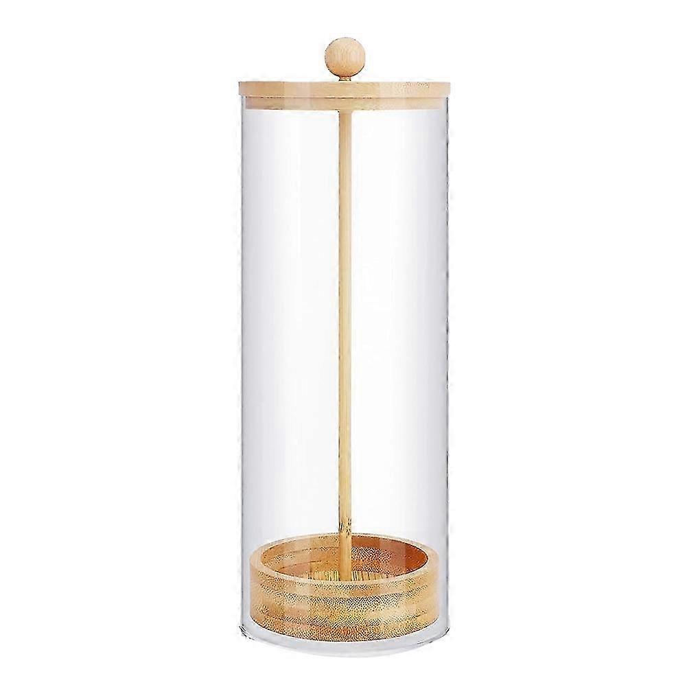 straw holder dispenser with bamboo lid for standard straws, counter organizer