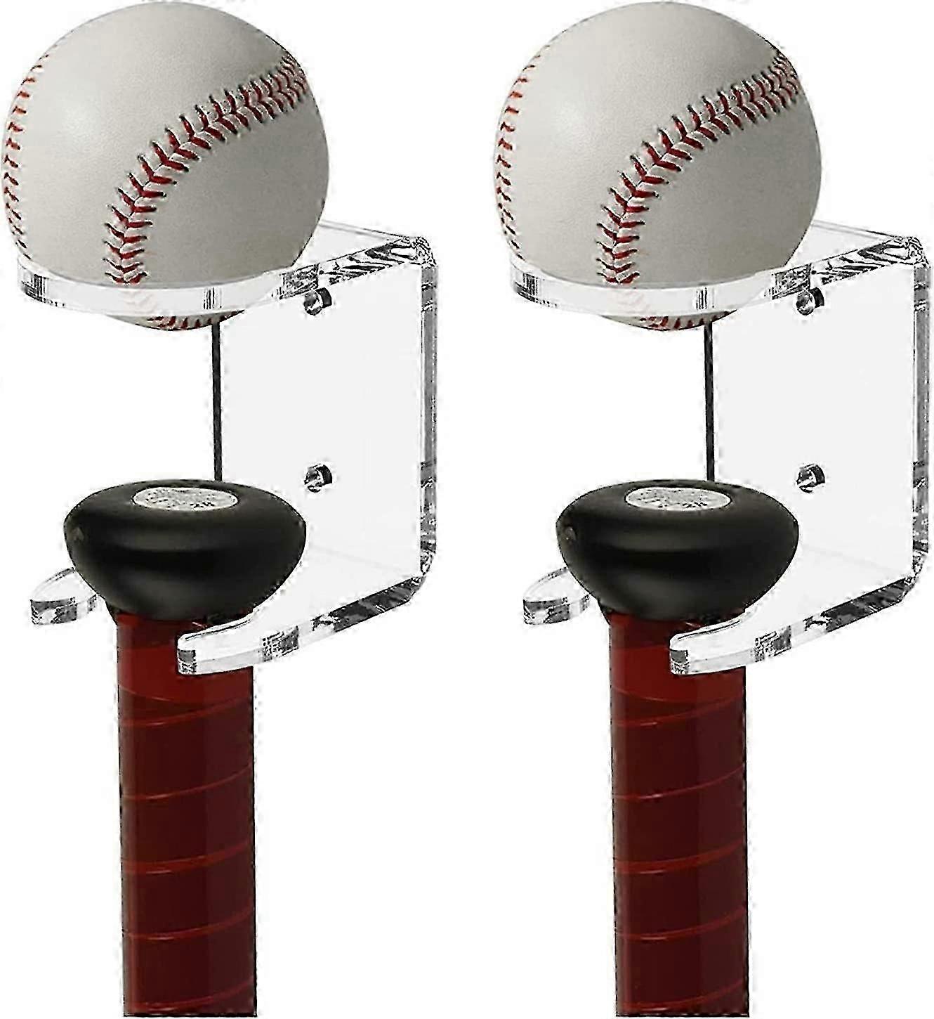 Držiak na netopiere na stenu,2 ks Držiak na nástenný stojan na netopier, akrylový baseballový netopier Držiak na stenu, vertikálny akrylový displej proti hrdzi