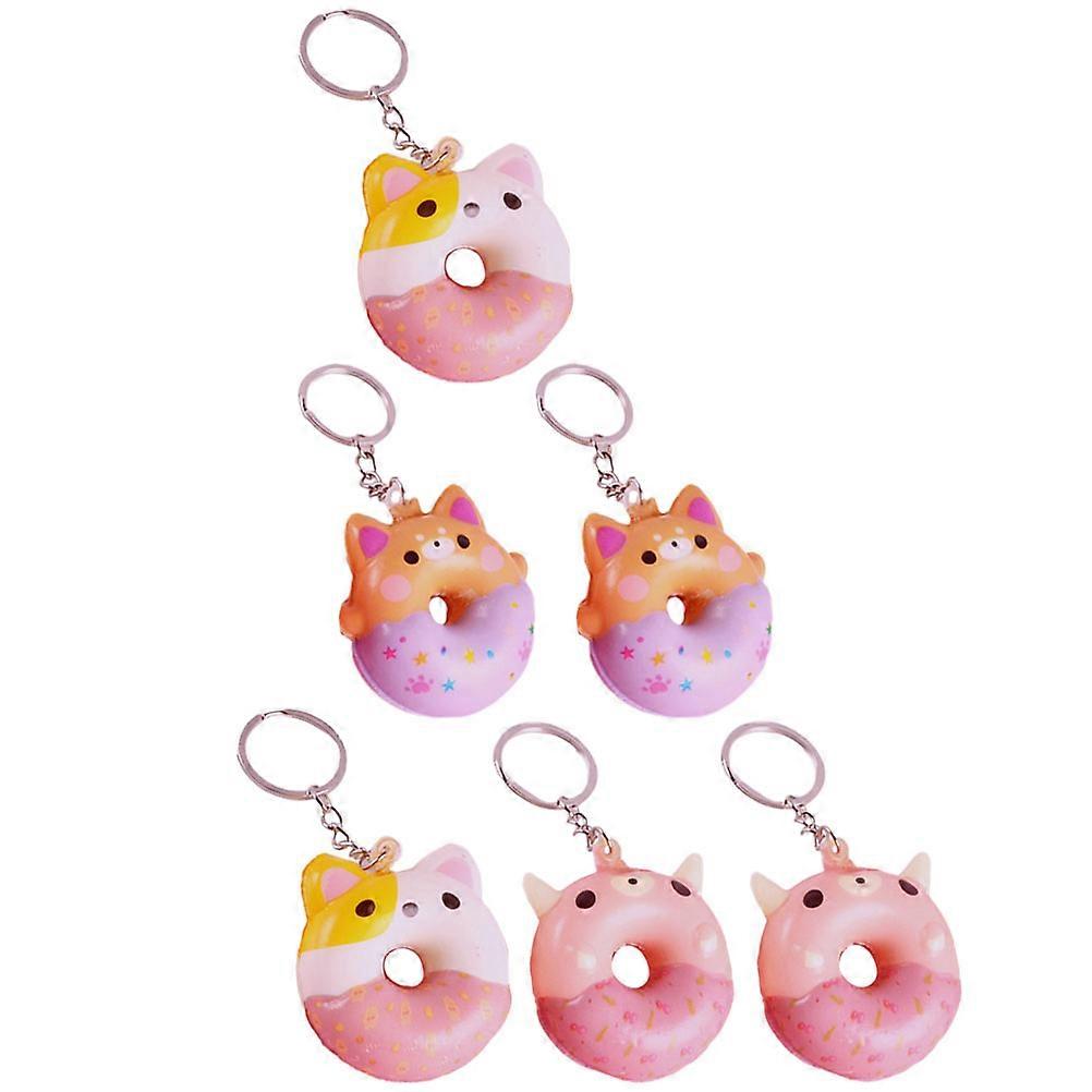 Cute Donut Keychain Pendant for Bag Decoration with Assorted Colors and Soft Surface Treatment